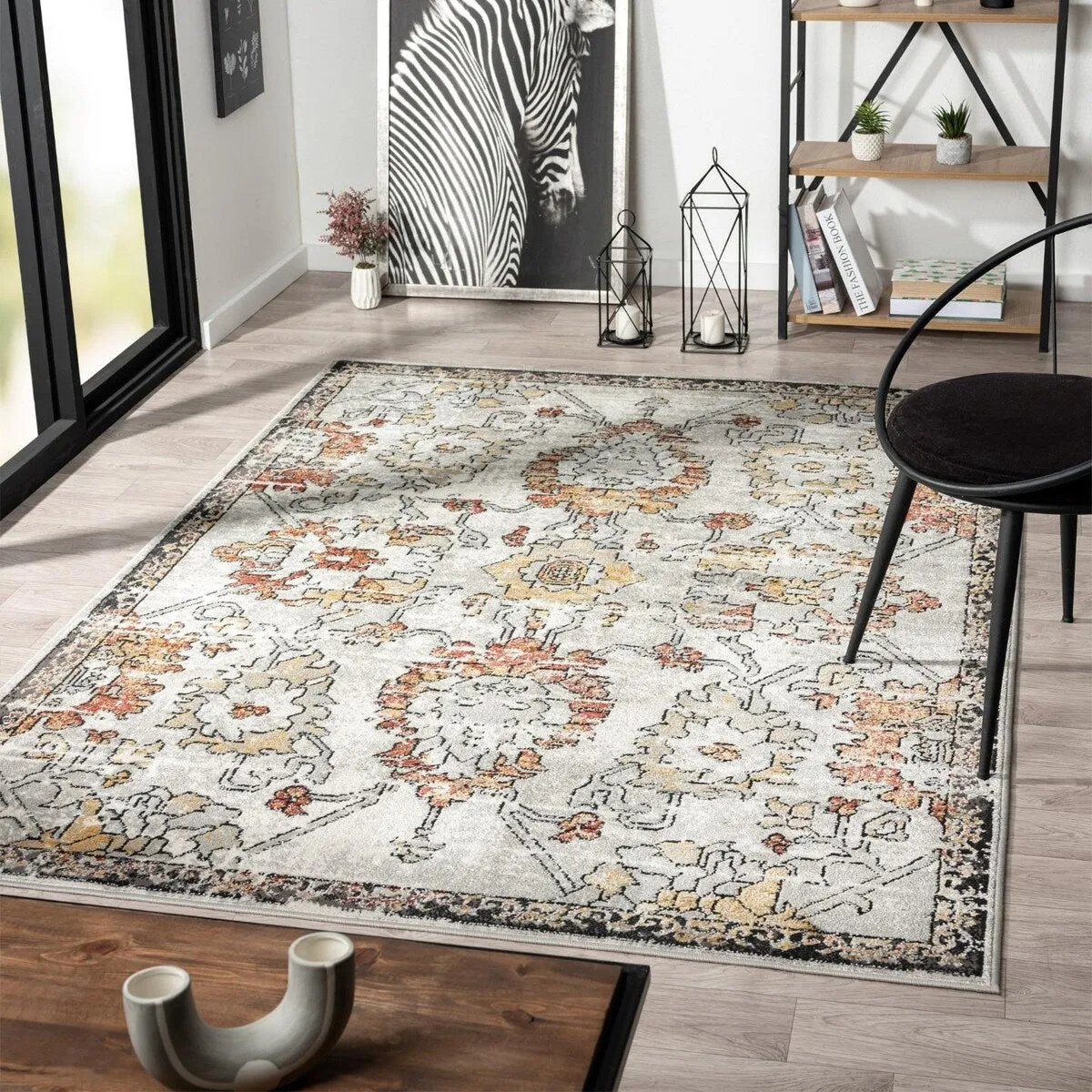 Luxe Weavers Oriental Floral Distressed Area Rug