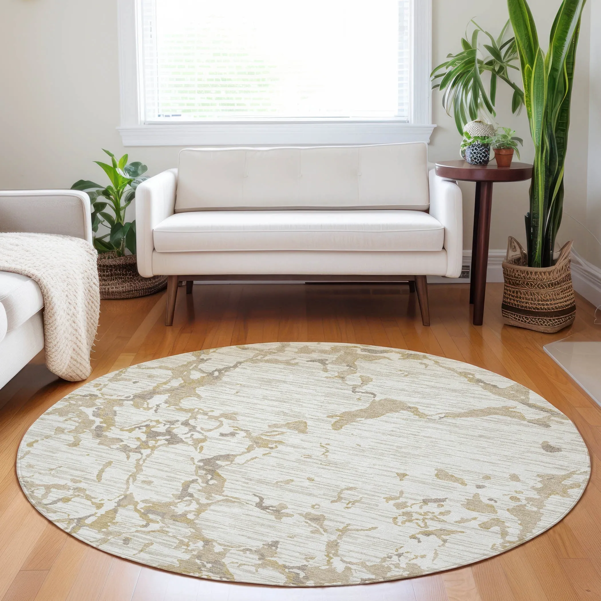 Machine Washable Indoor/ Outdoor Abstract Camo Chantille Rug