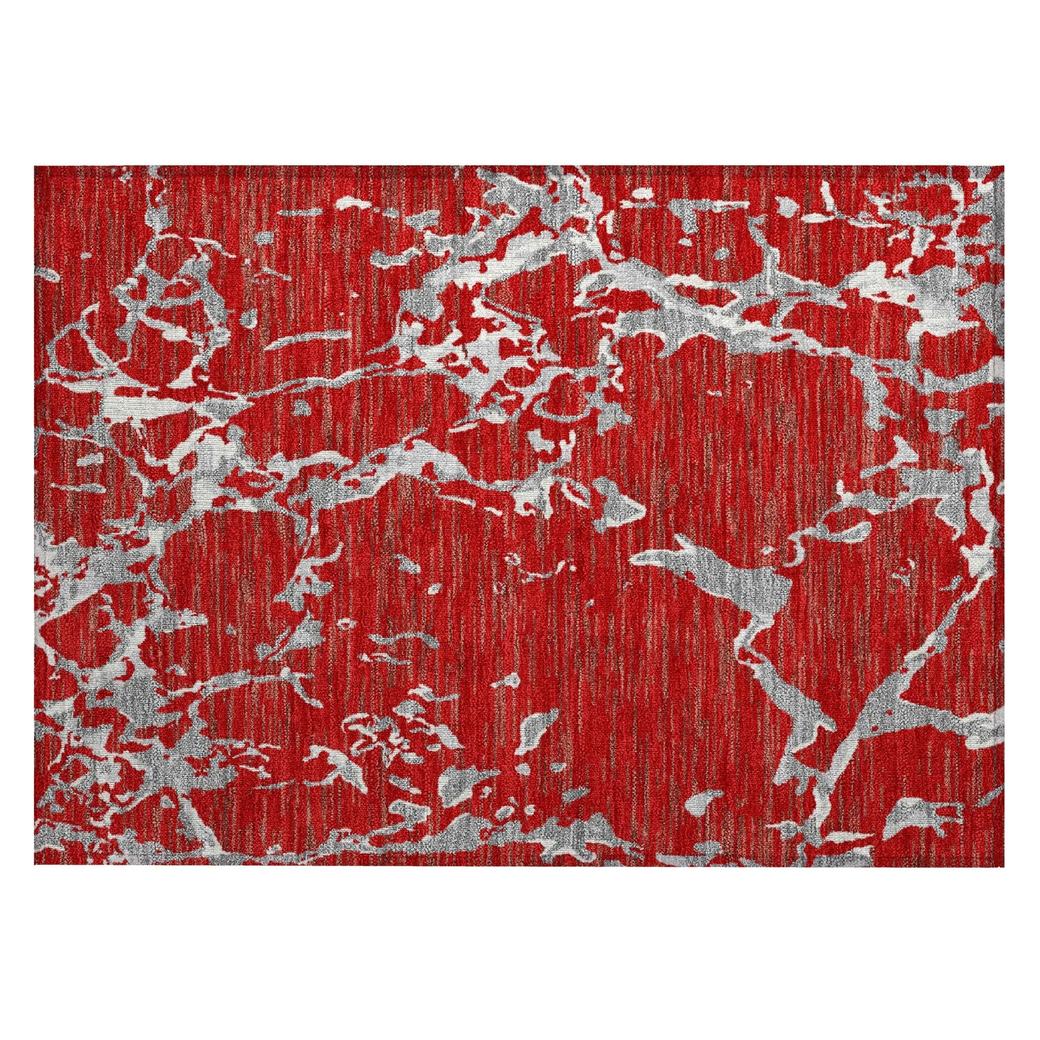 Machine Washable Indoor/ Outdoor Abstract Camo Chantille Rug