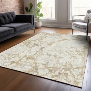 Machine Washable Indoor/ Outdoor Abstract Camo Chantille Rug