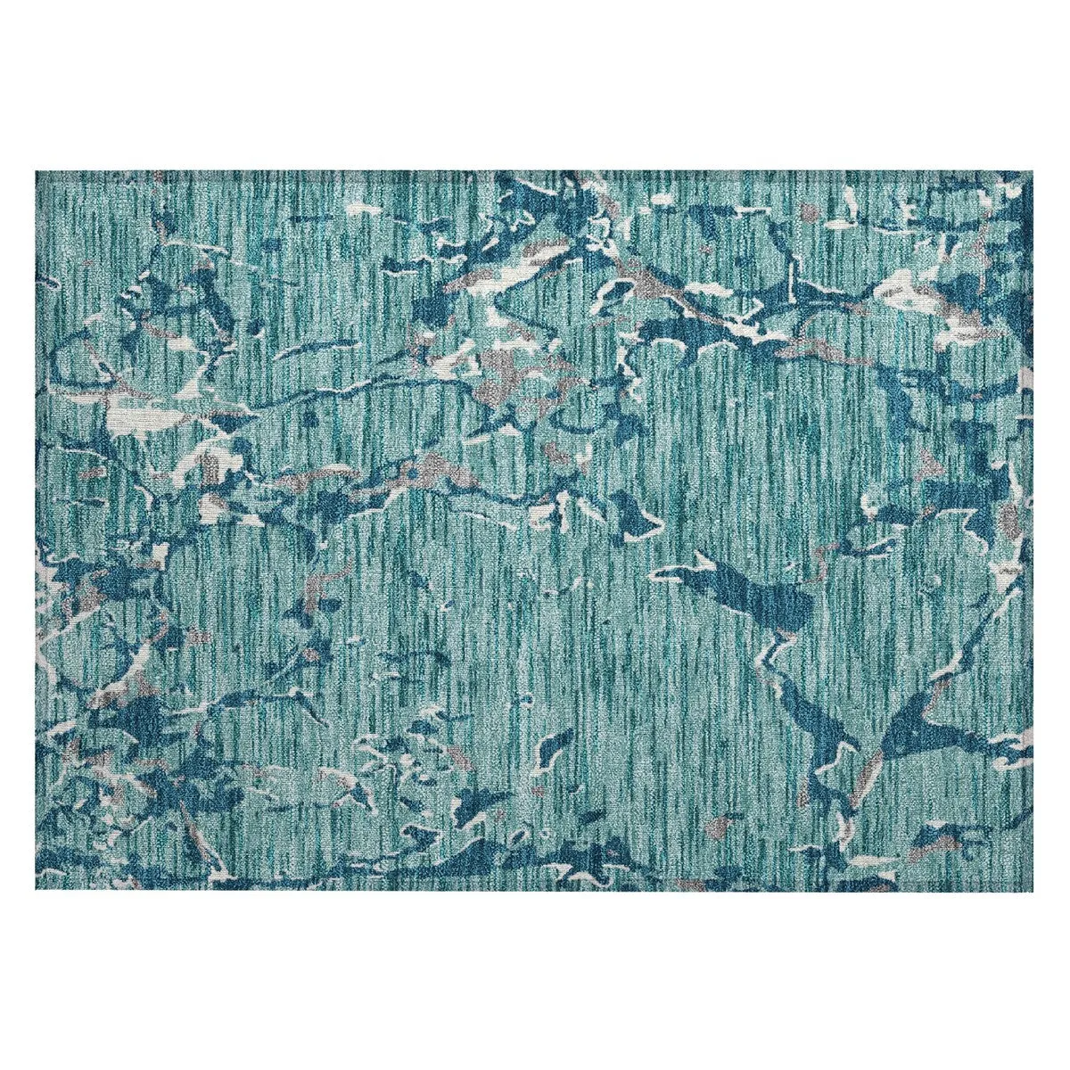 Machine Washable Indoor/ Outdoor Abstract Camo Chantille Rug