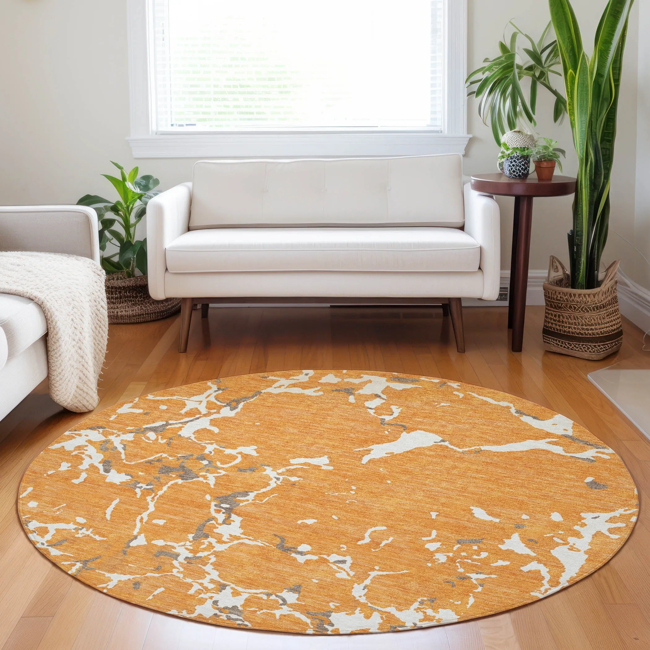 Machine Washable Indoor/ Outdoor Abstract Camo Chantille Rug