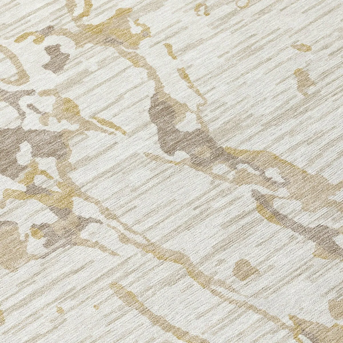 Machine Washable Indoor/ Outdoor Abstract Camo Chantille Rug