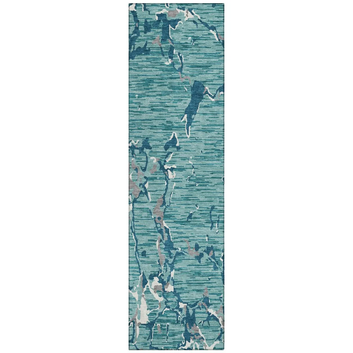 Machine Washable Indoor/ Outdoor Abstract Camo Chantille Rug