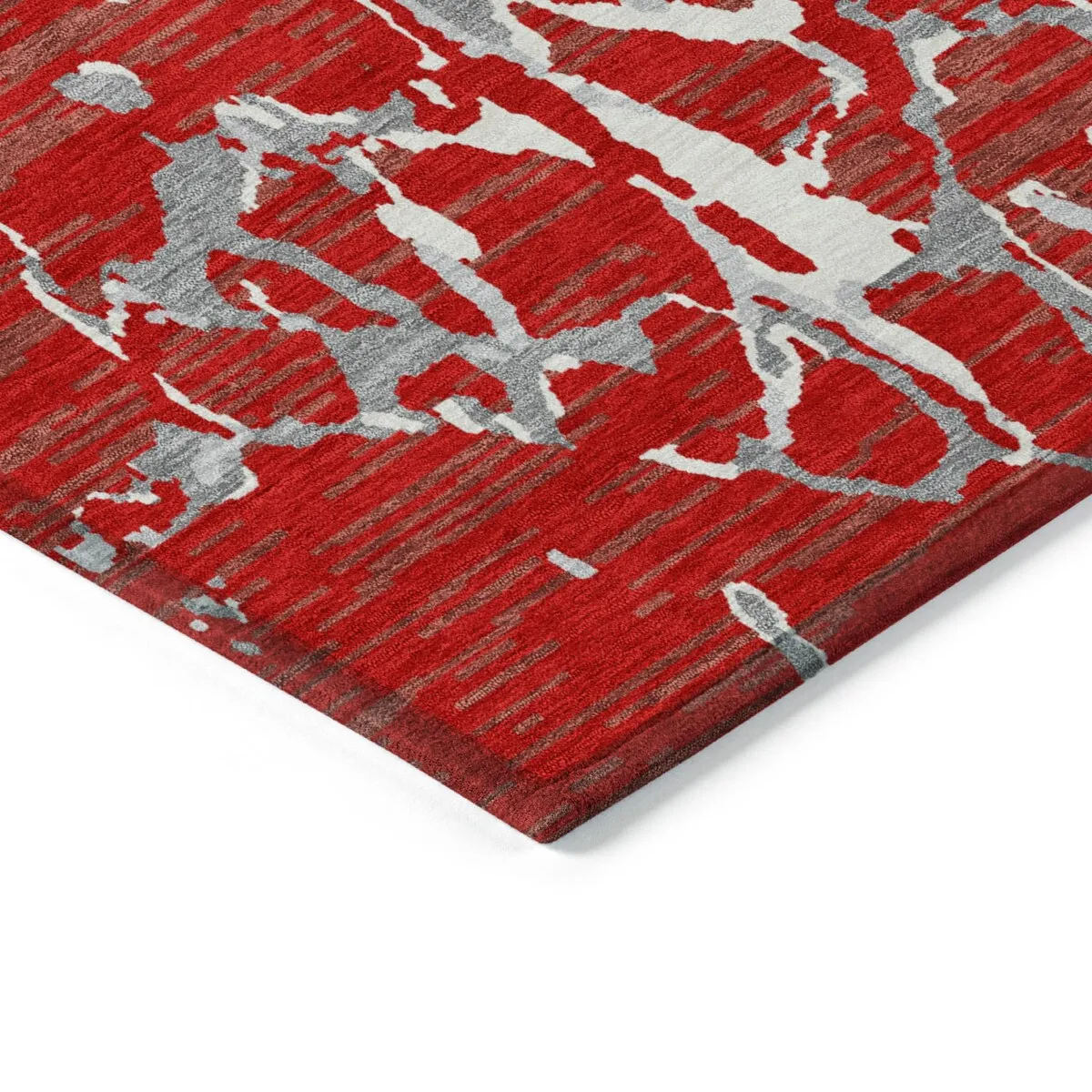 Machine Washable Indoor/ Outdoor Abstract Camo Chantille Rug