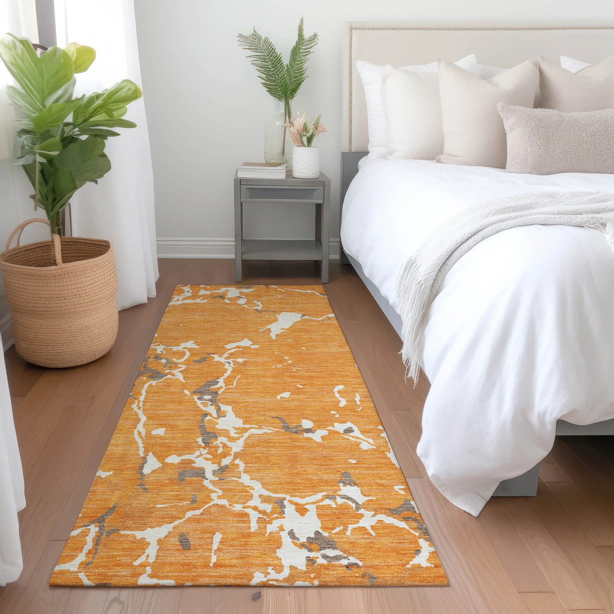 Machine Washable Indoor/ Outdoor Abstract Camo Chantille Rug