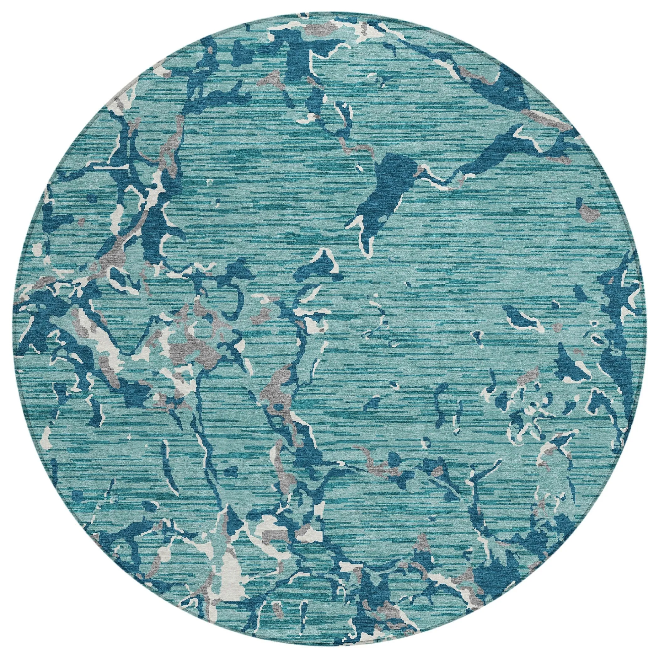 Machine Washable Indoor/ Outdoor Abstract Camo Chantille Rug