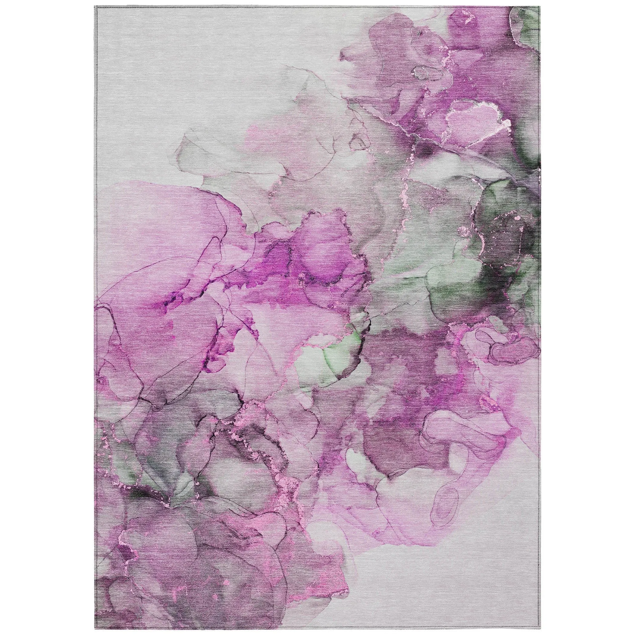Machine Washable Indoor/ Outdoor Abstract Chantille Rug