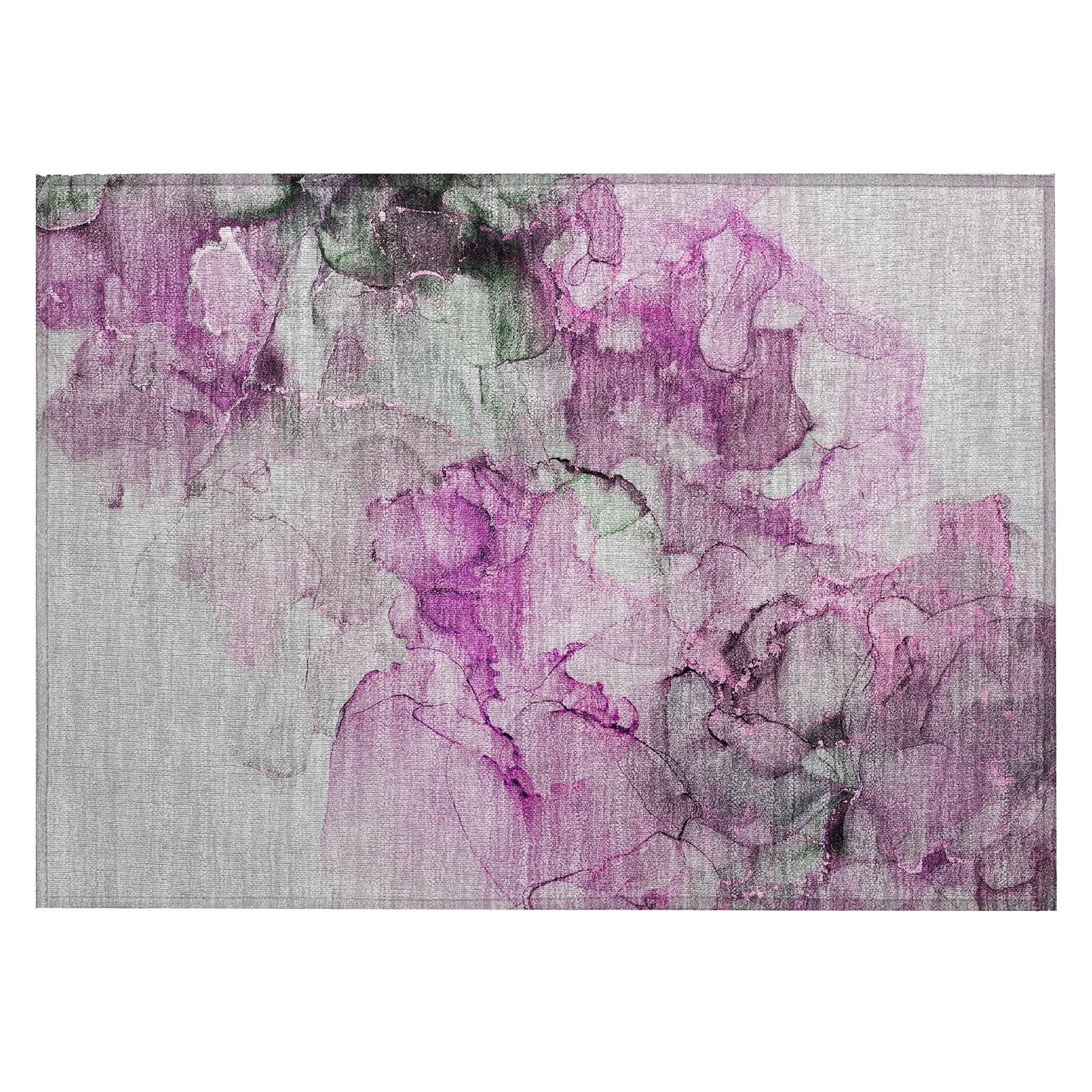 Machine Washable Indoor/ Outdoor Abstract Chantille Rug