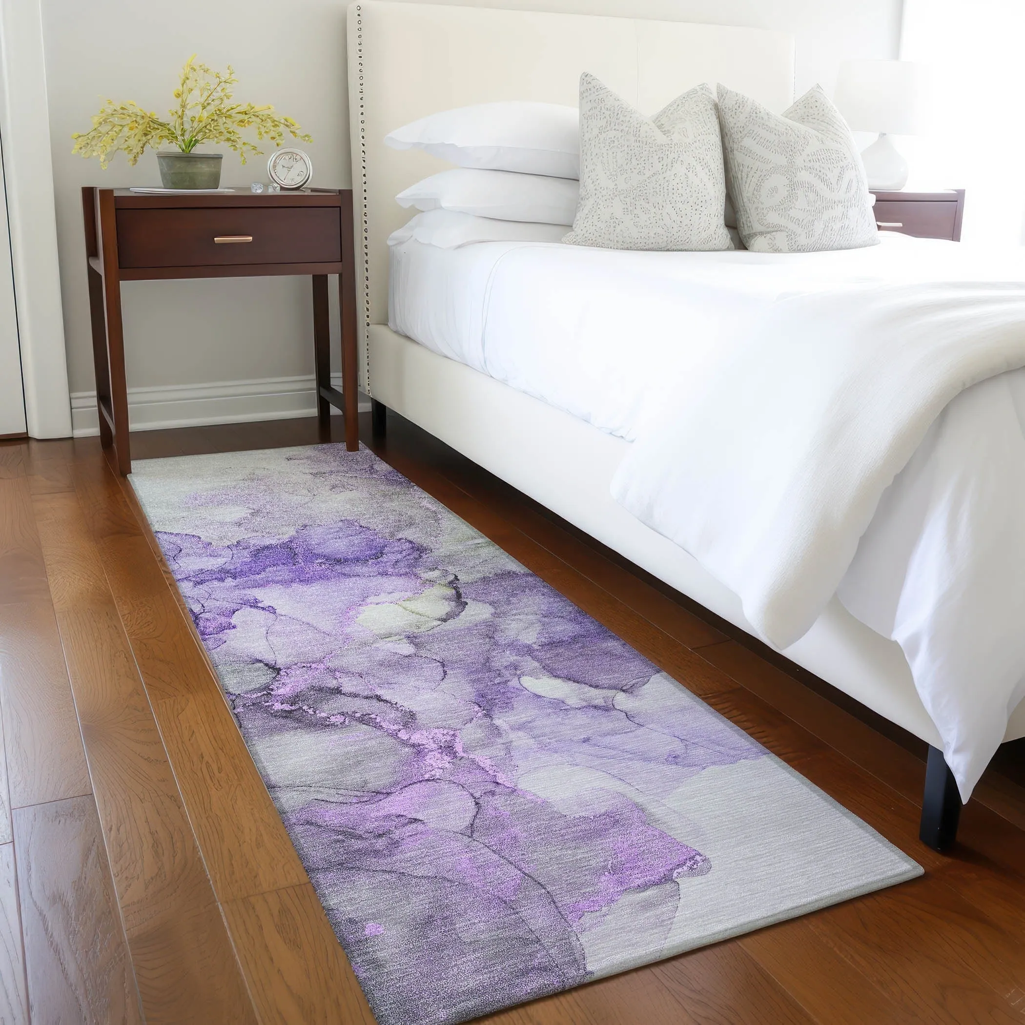 Machine Washable Indoor/ Outdoor Abstract Chantille Rug
