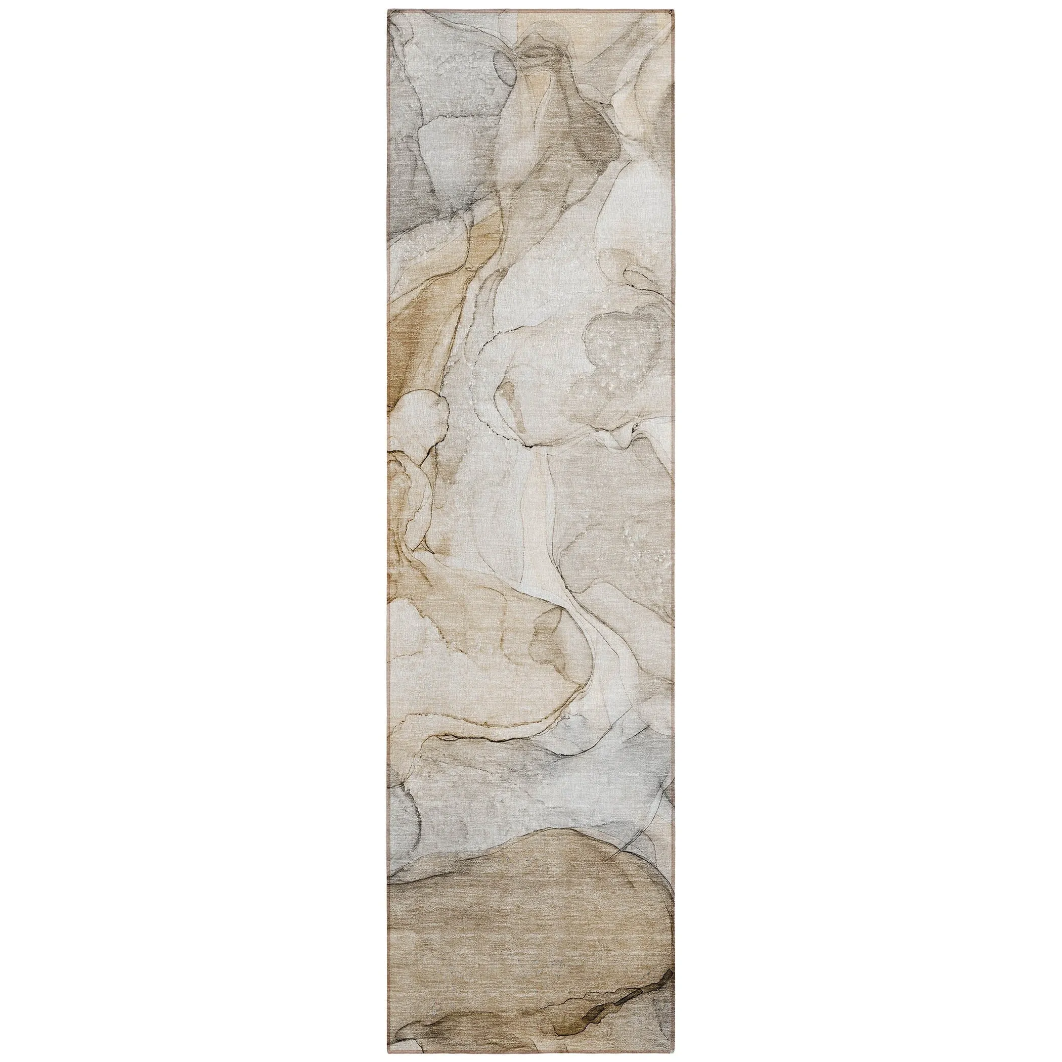 Machine Washable Indoor/ Outdoor Abstract Chantille Rug