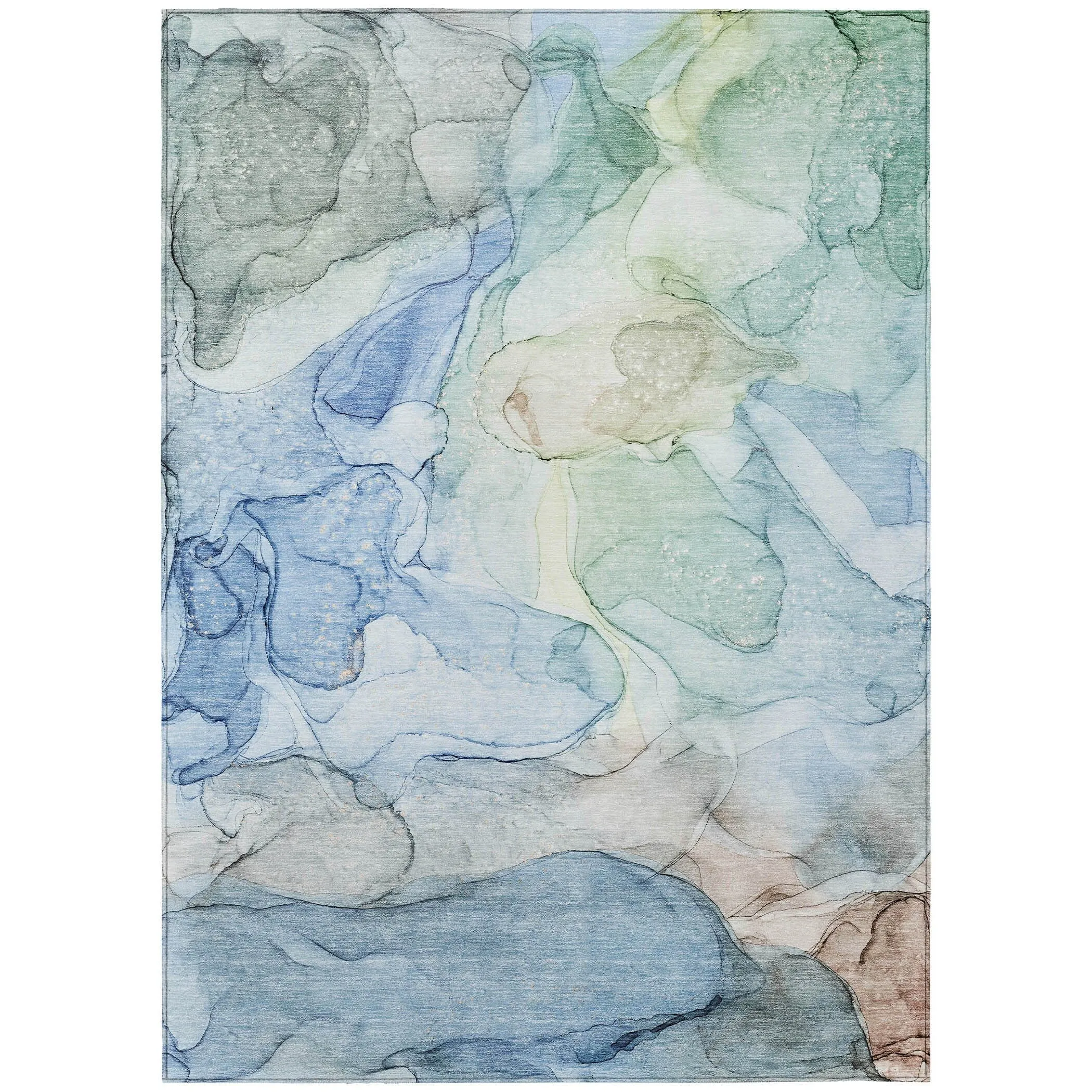 Machine Washable Indoor/ Outdoor Abstract Chantille Rug