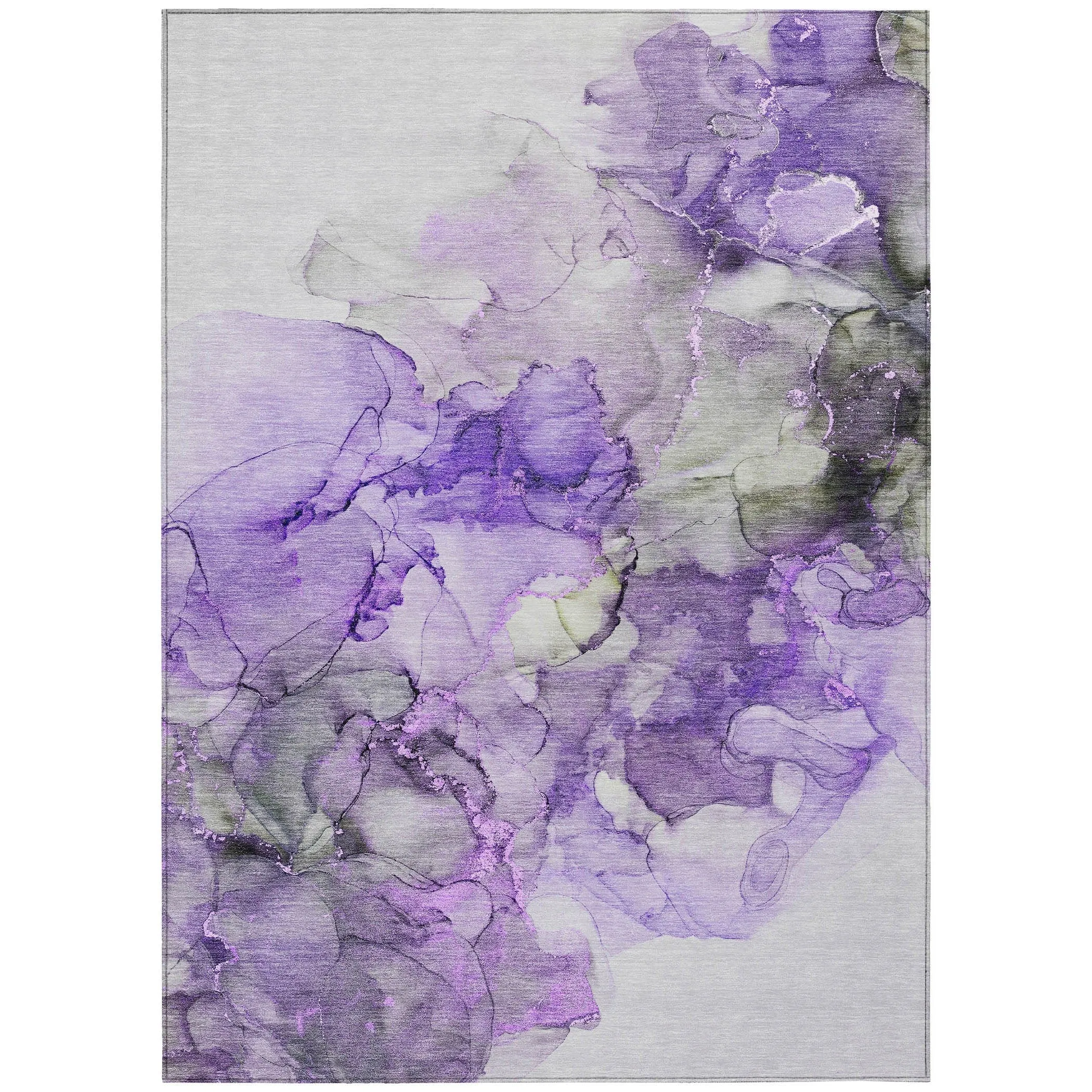 Machine Washable Indoor/ Outdoor Abstract Chantille Rug