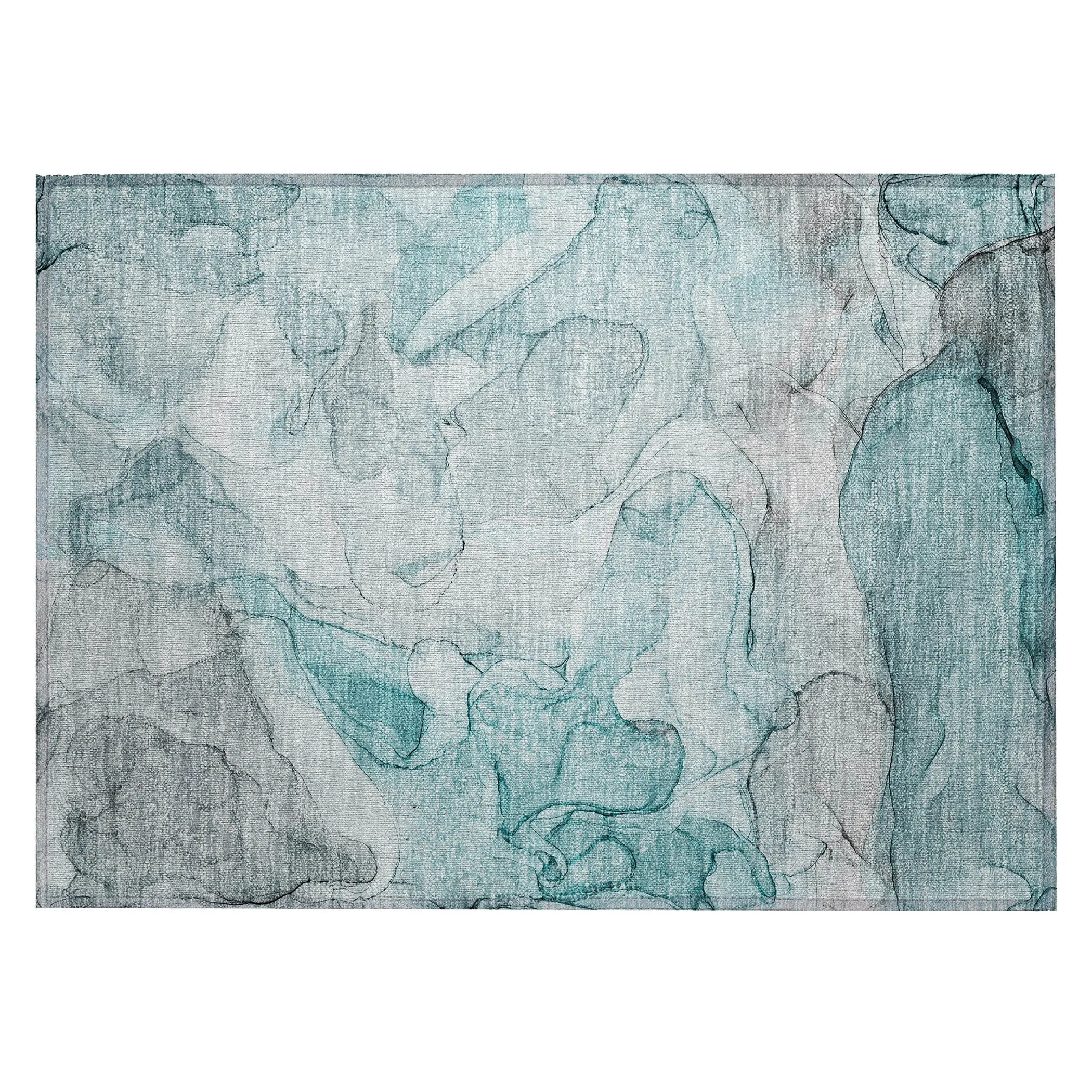 Machine Washable Indoor/ Outdoor Abstract Chantille Rug