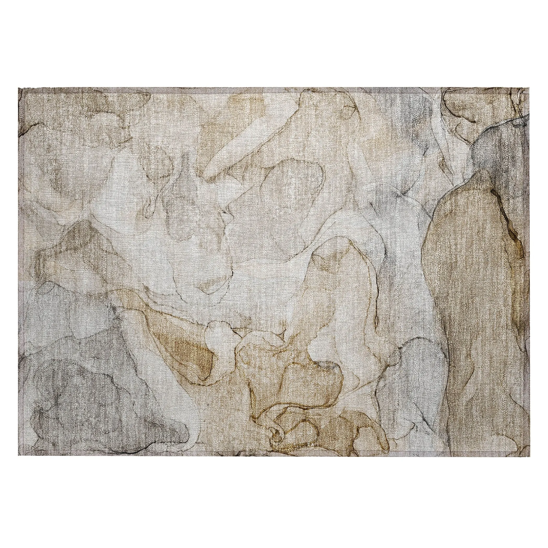 Machine Washable Indoor/ Outdoor Abstract Chantille Rug
