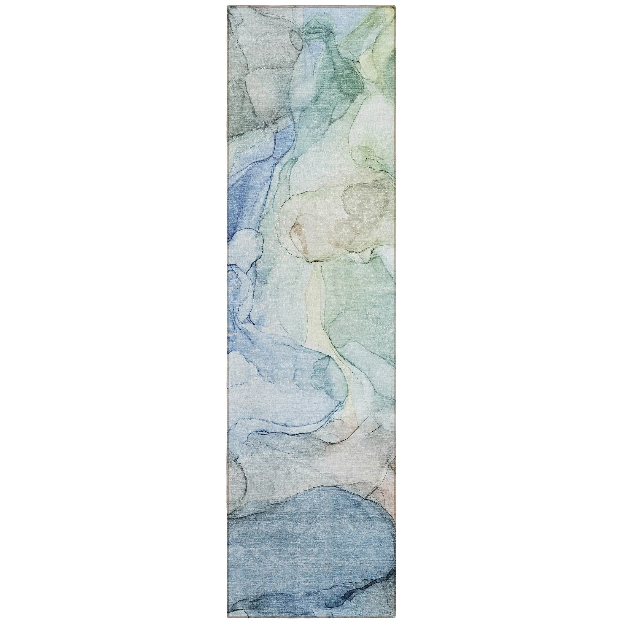 Machine Washable Indoor/ Outdoor Abstract Chantille Rug