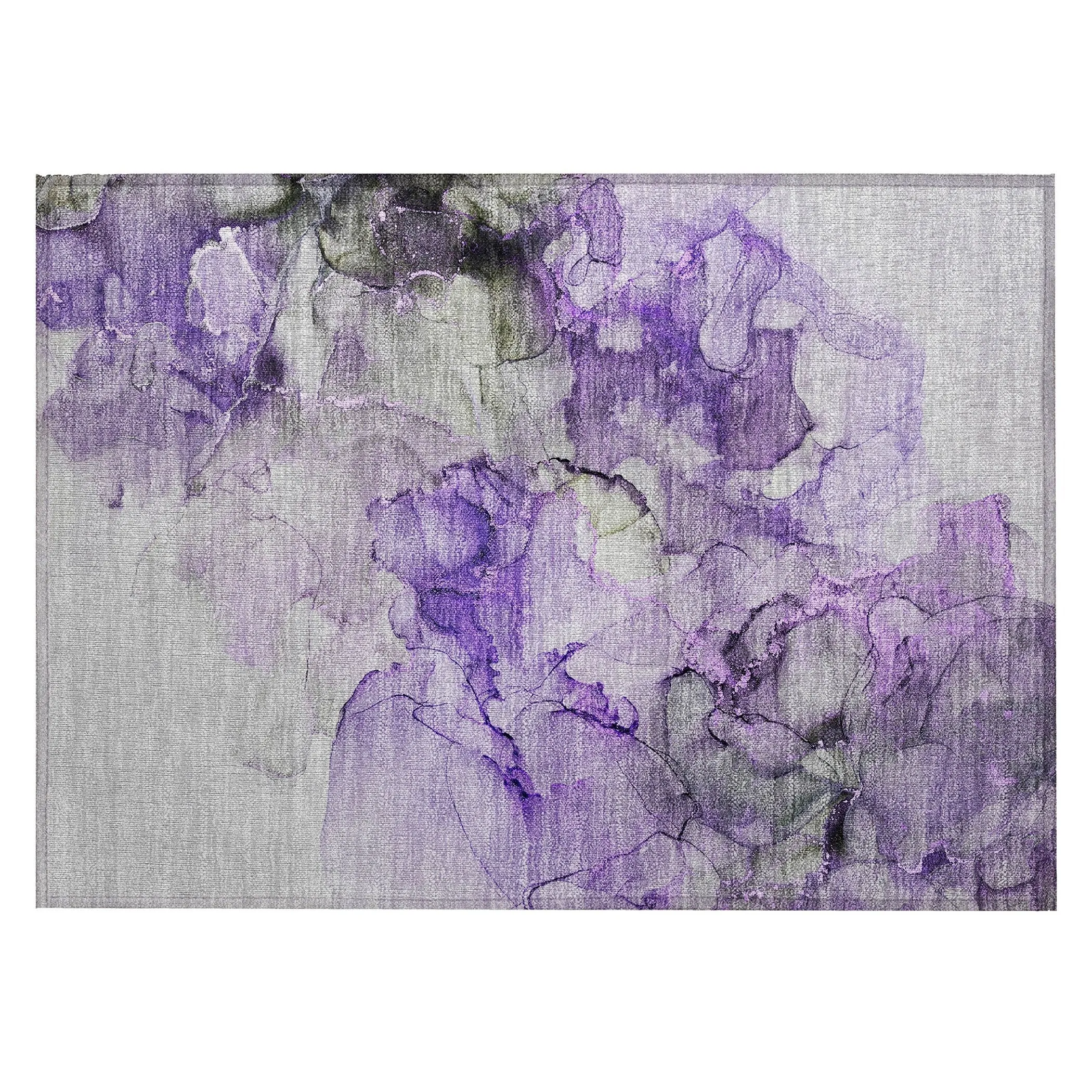 Machine Washable Indoor/ Outdoor Abstract Chantille Rug