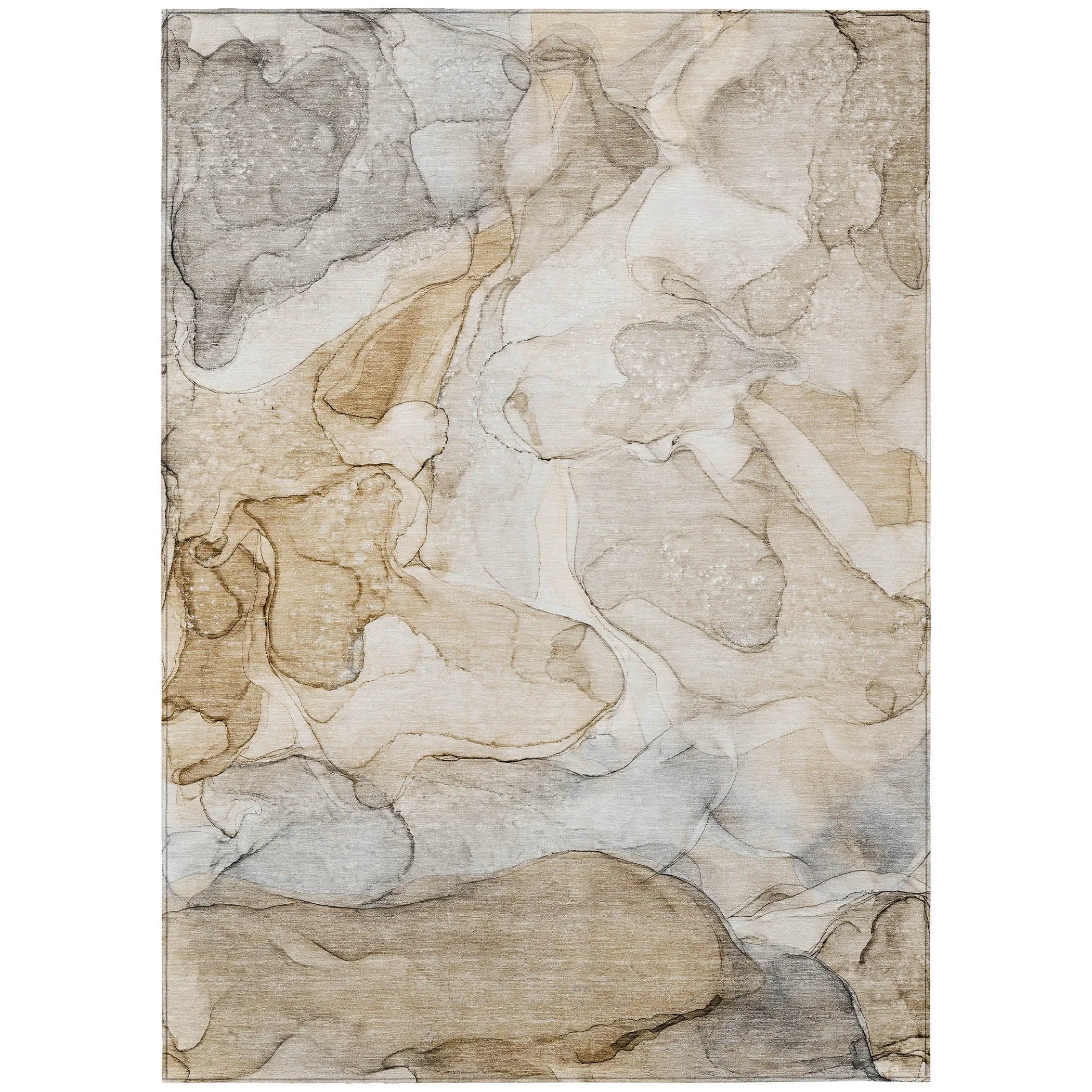 Machine Washable Indoor/ Outdoor Abstract Chantille Rug