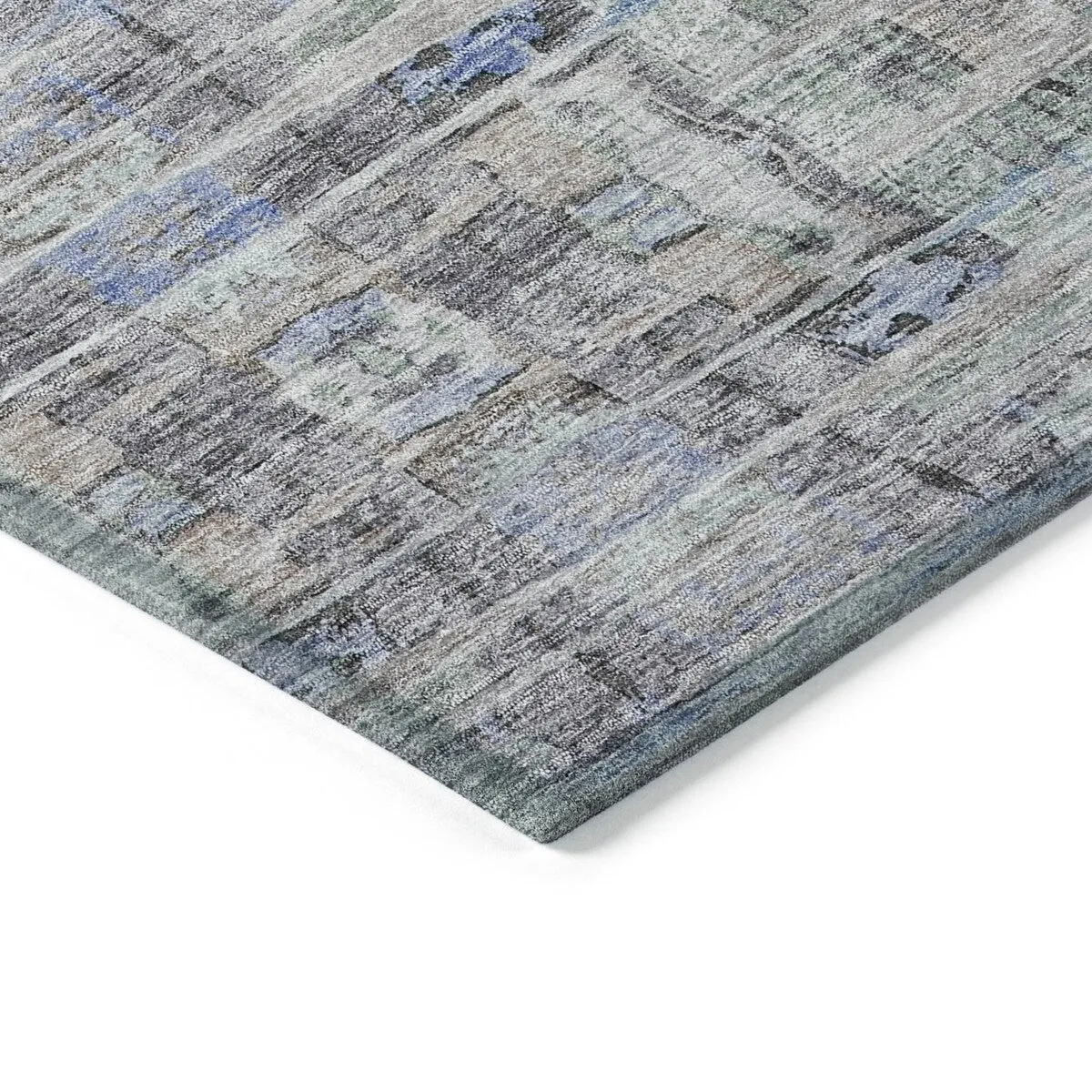Machine Washable Indoor/ Outdoor Abstract Modern Chantille Rug