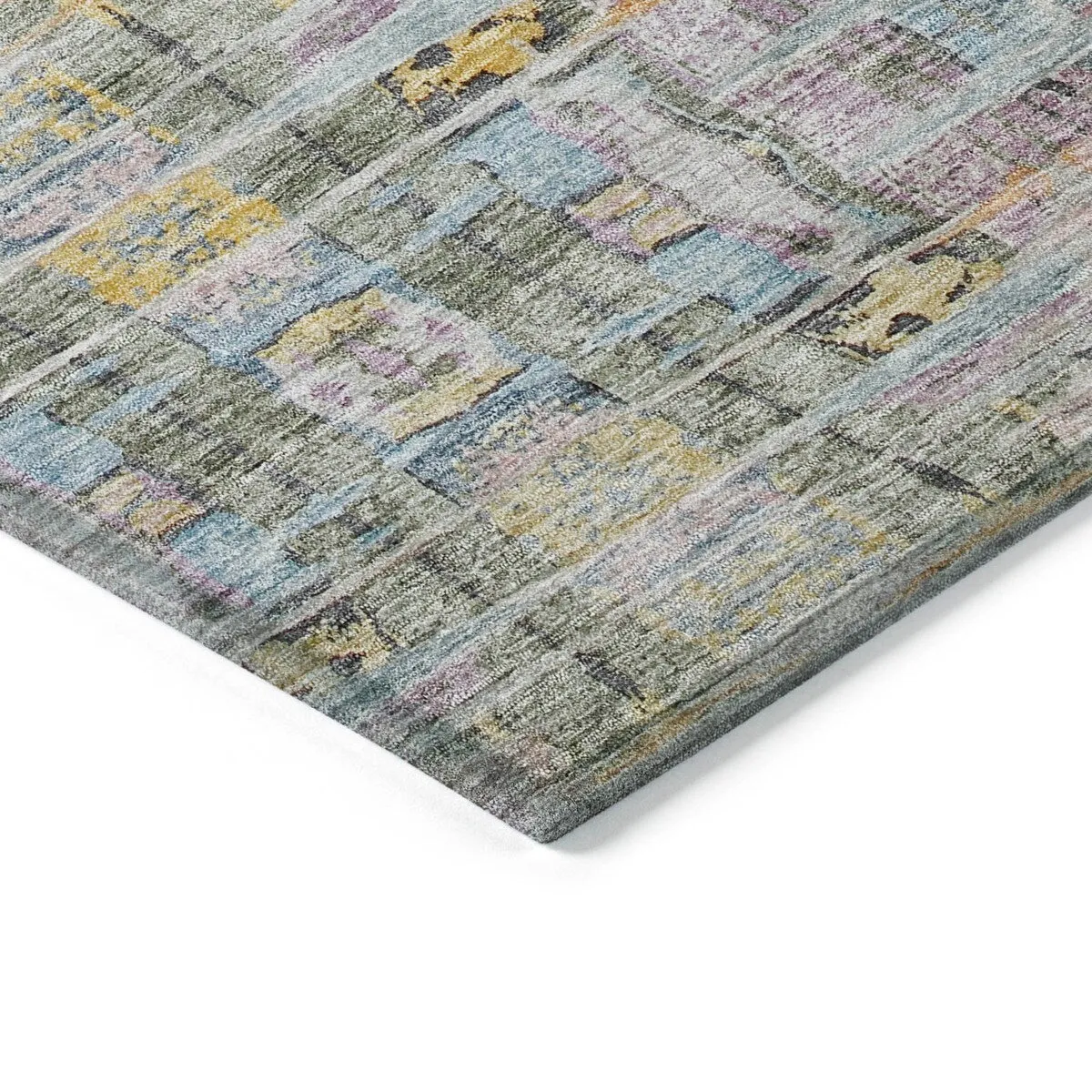 Machine Washable Indoor/ Outdoor Abstract Modern Chantille Rug