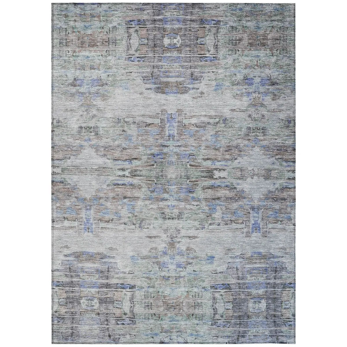 Machine Washable Indoor/ Outdoor Abstract Modern Chantille Rug