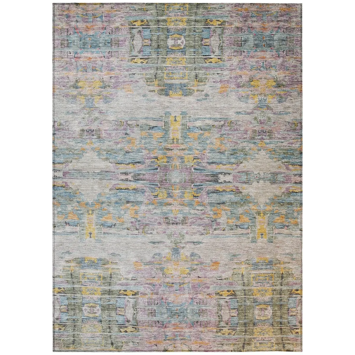 Machine Washable Indoor/ Outdoor Abstract Modern Chantille Rug
