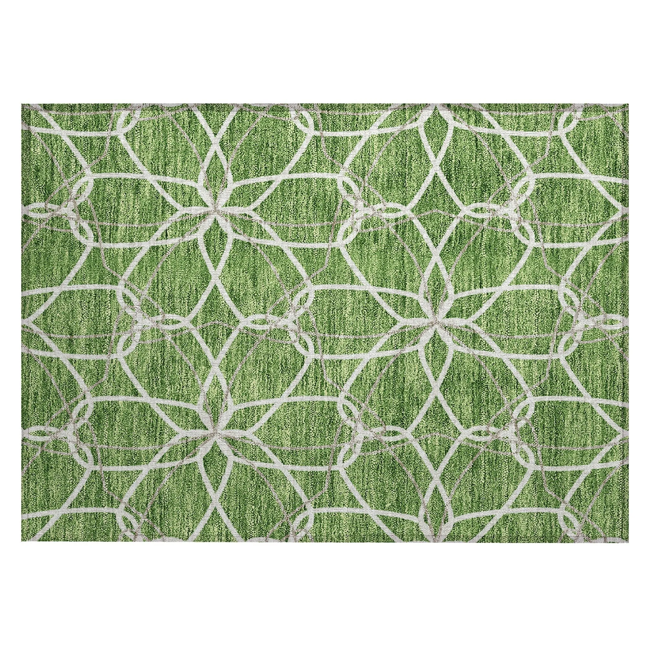 Machine Washable Indoor/ Outdoor Abstract Prism Chantille Rug