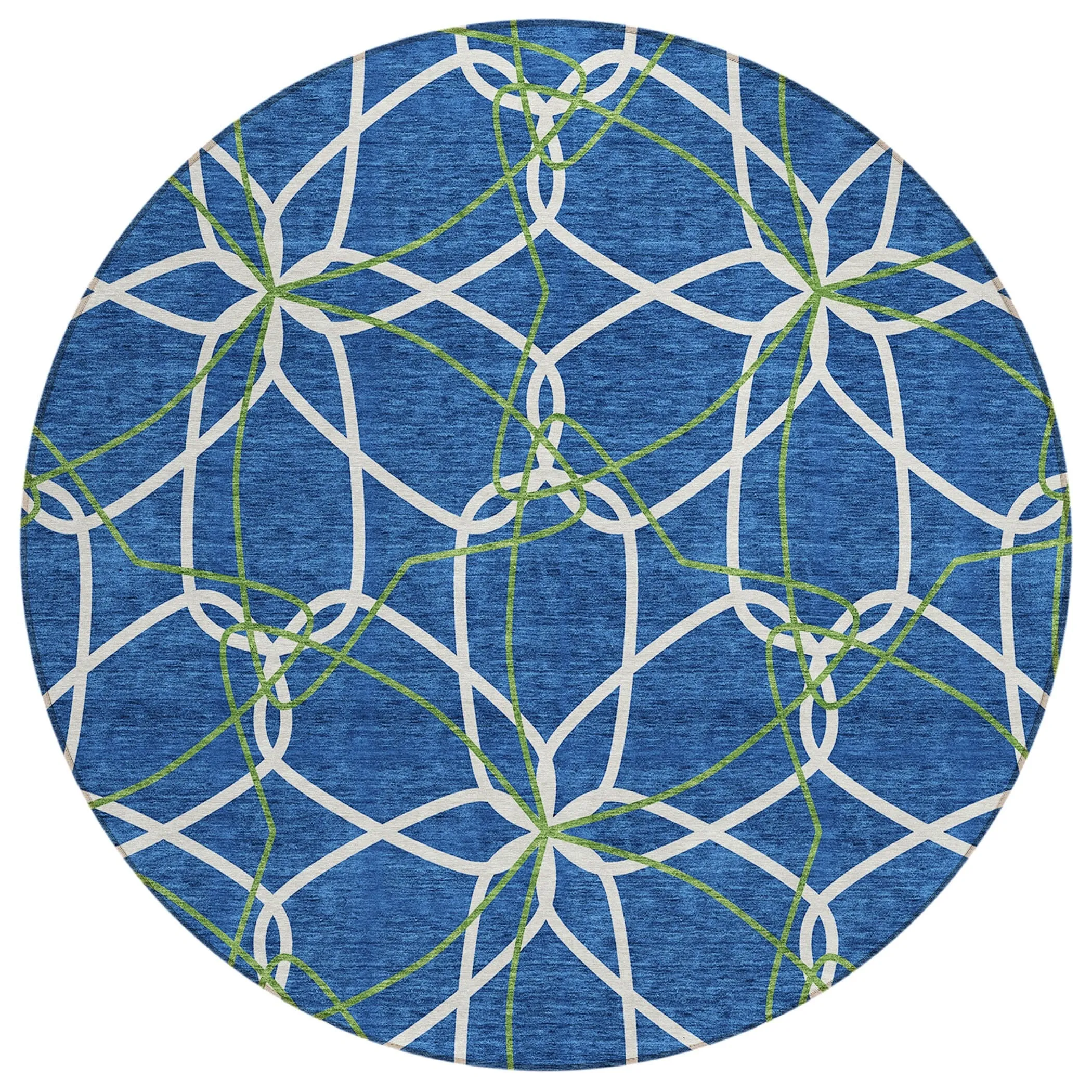 Machine Washable Indoor/ Outdoor Abstract Prism Chantille Rug