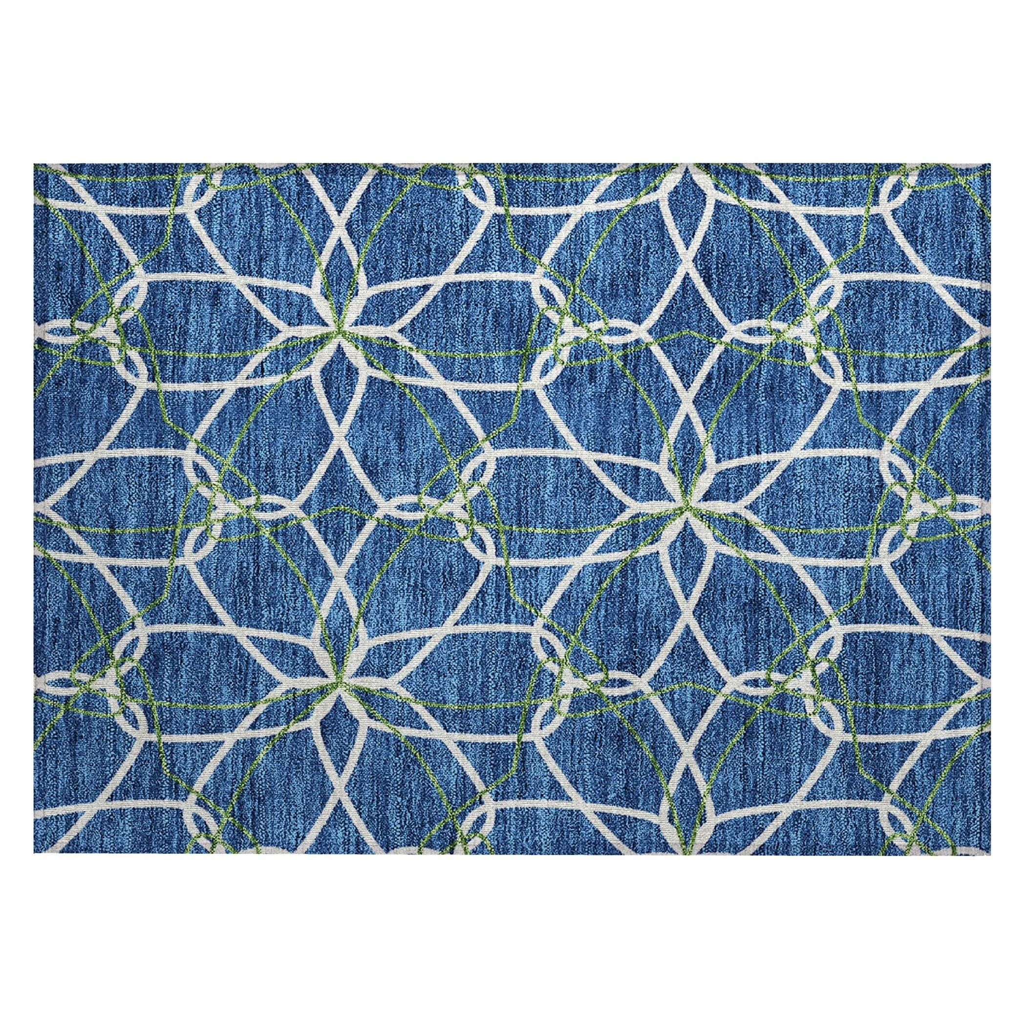 Machine Washable Indoor/ Outdoor Abstract Prism Chantille Rug