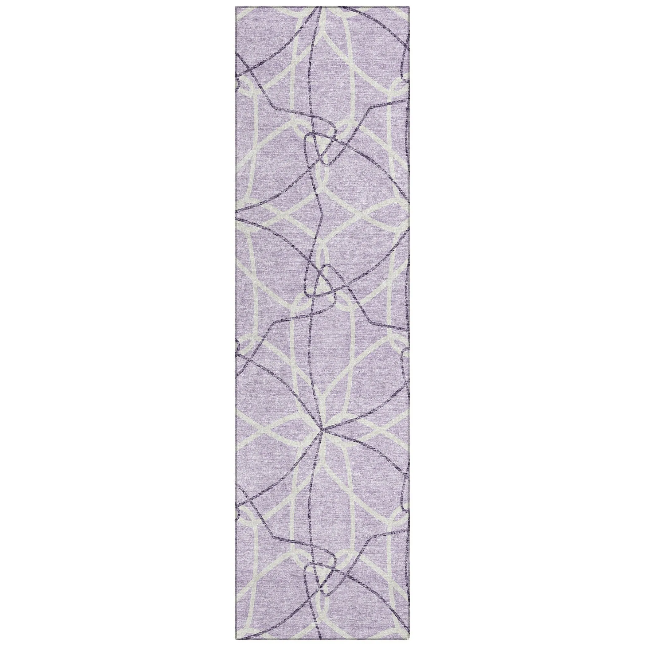 Machine Washable Indoor/ Outdoor Abstract Prism Chantille Rug