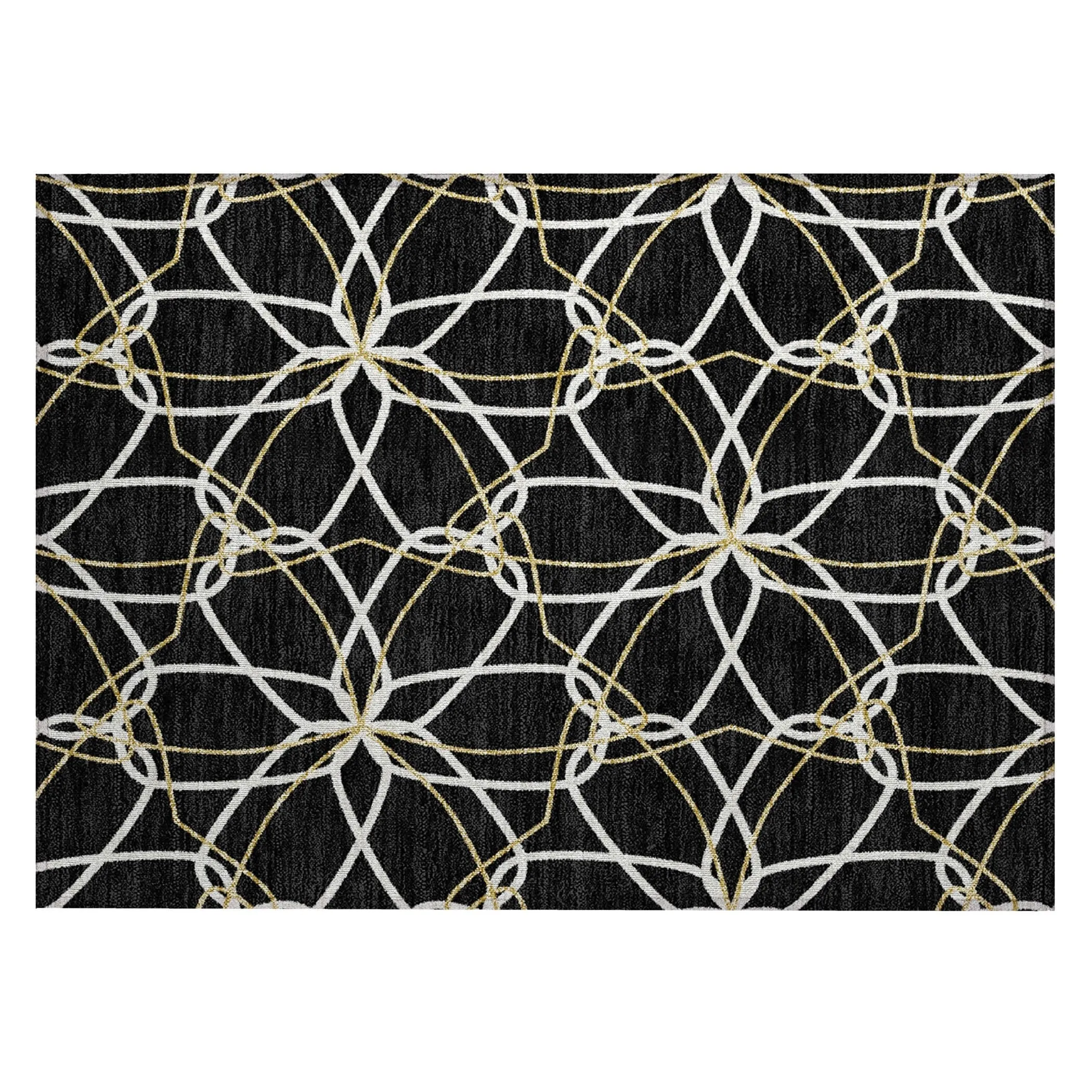 Machine Washable Indoor/ Outdoor Abstract Prism Chantille Rug