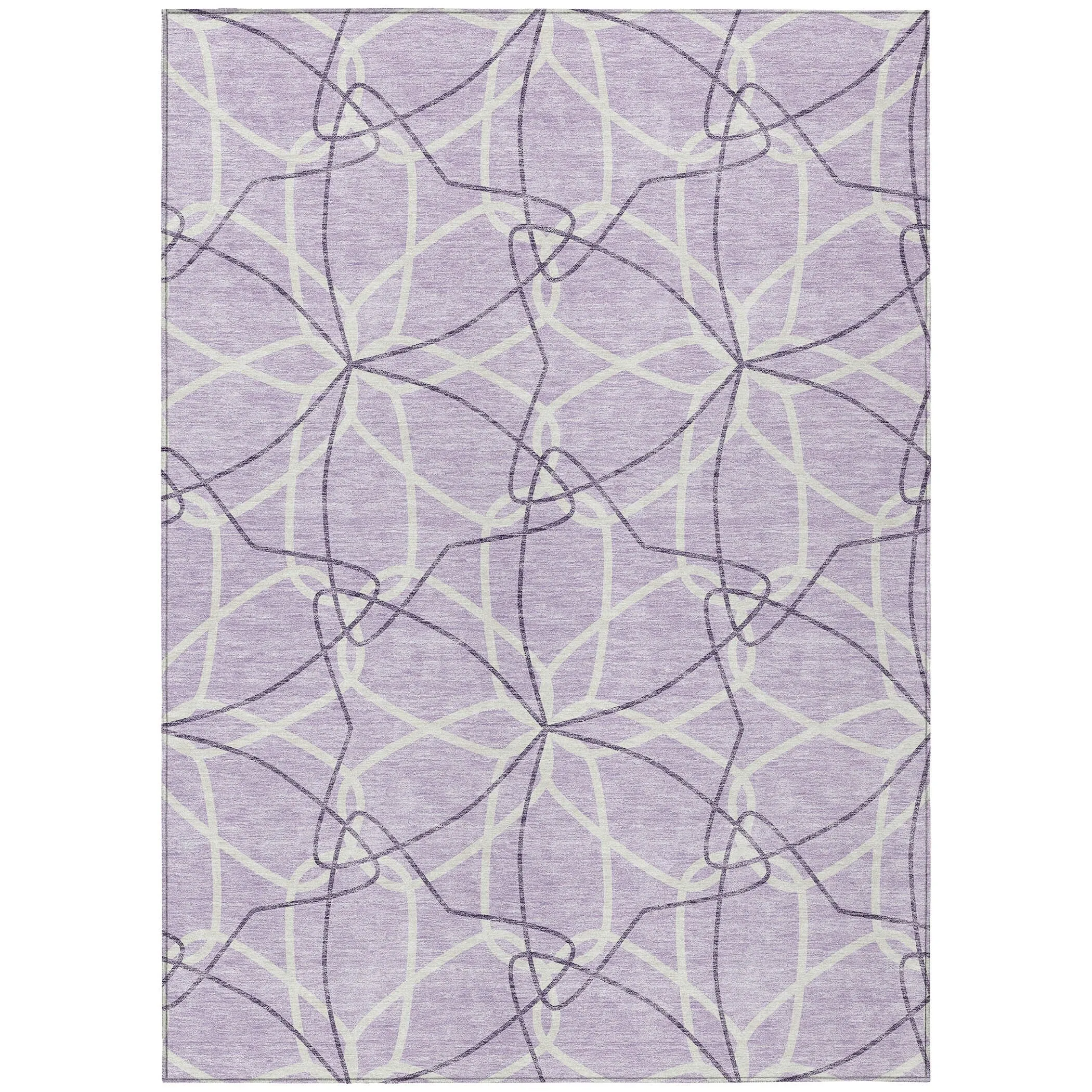 Machine Washable Indoor/ Outdoor Abstract Prism Chantille Rug