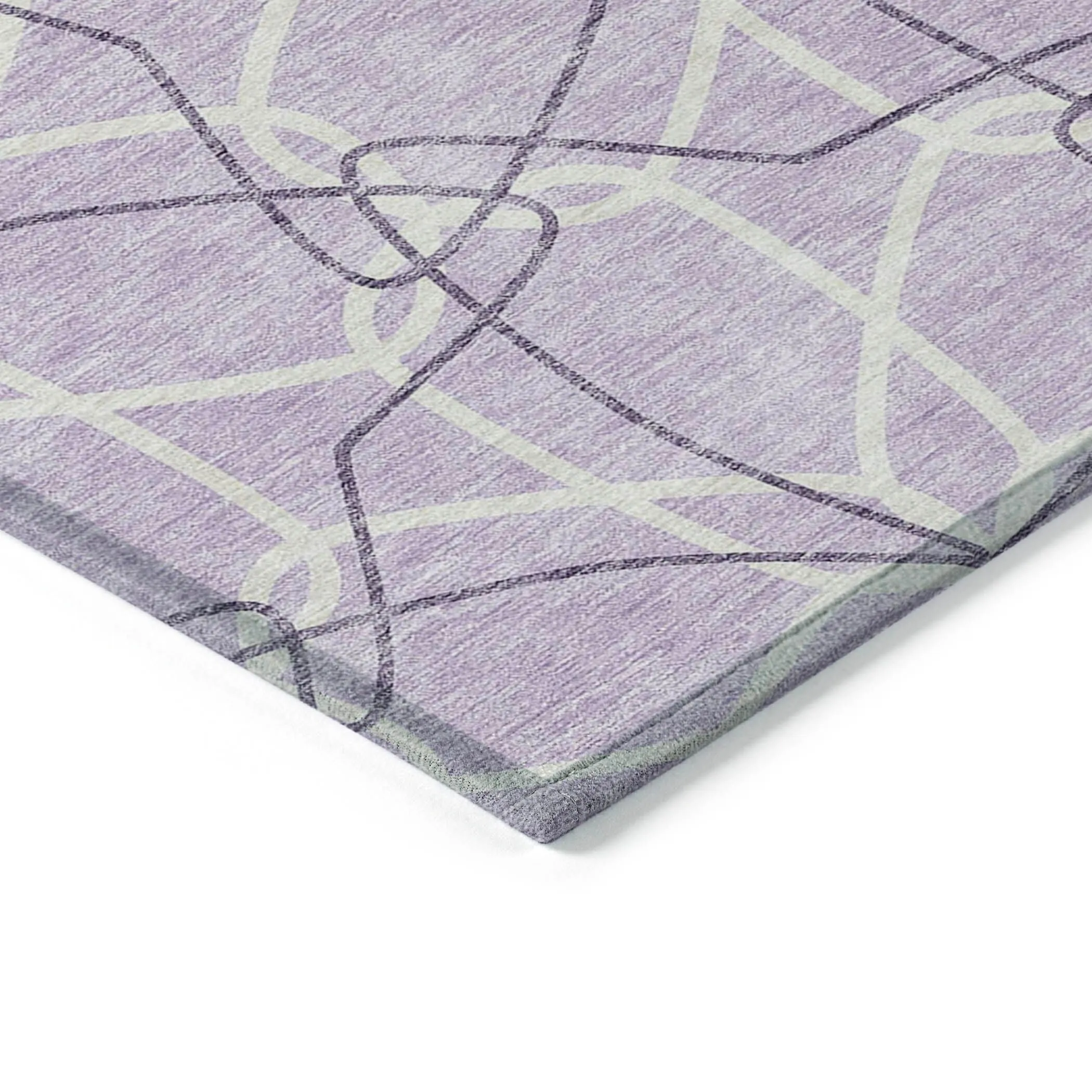 Machine Washable Indoor/ Outdoor Abstract Prism Chantille Rug