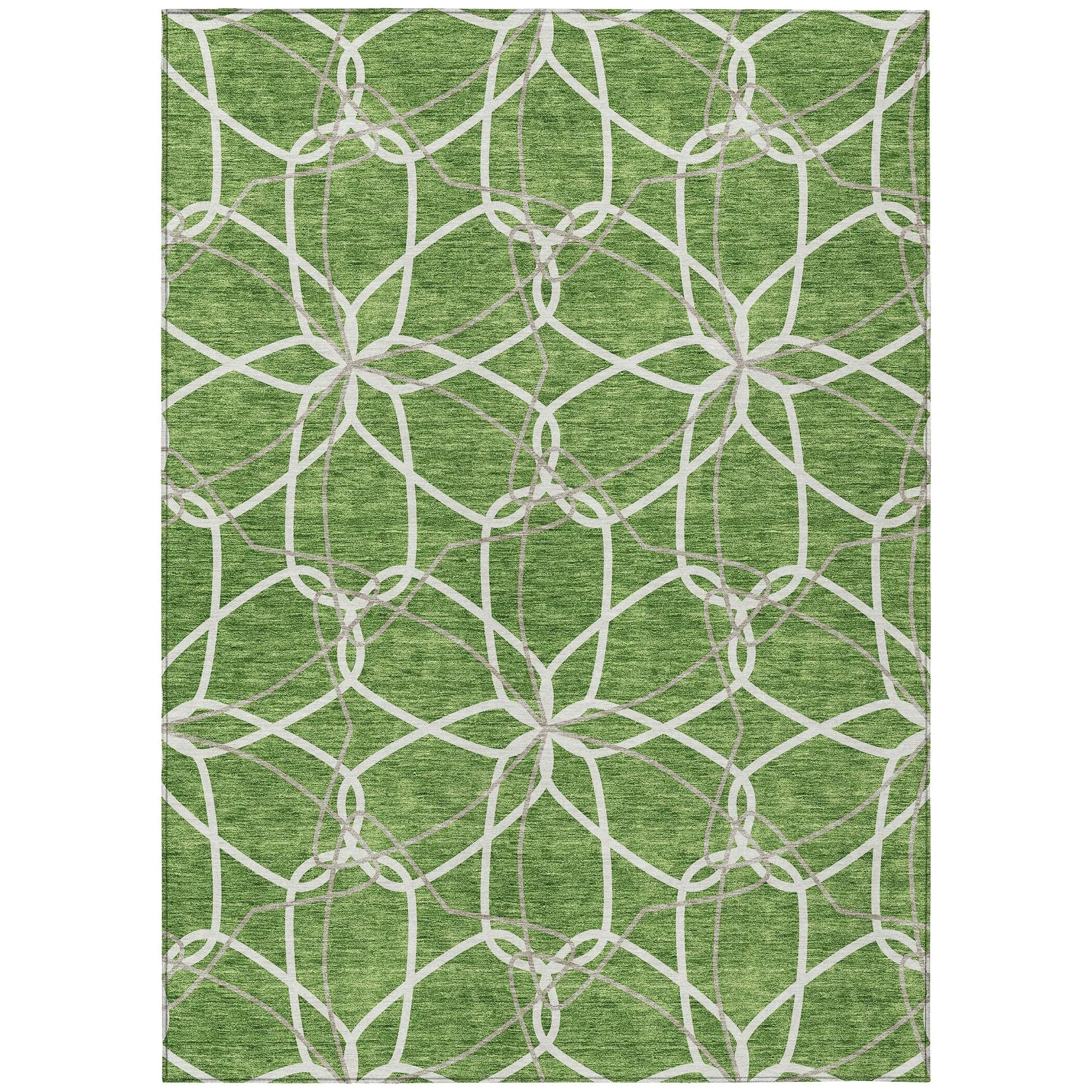 Machine Washable Indoor/ Outdoor Abstract Prism Chantille Rug