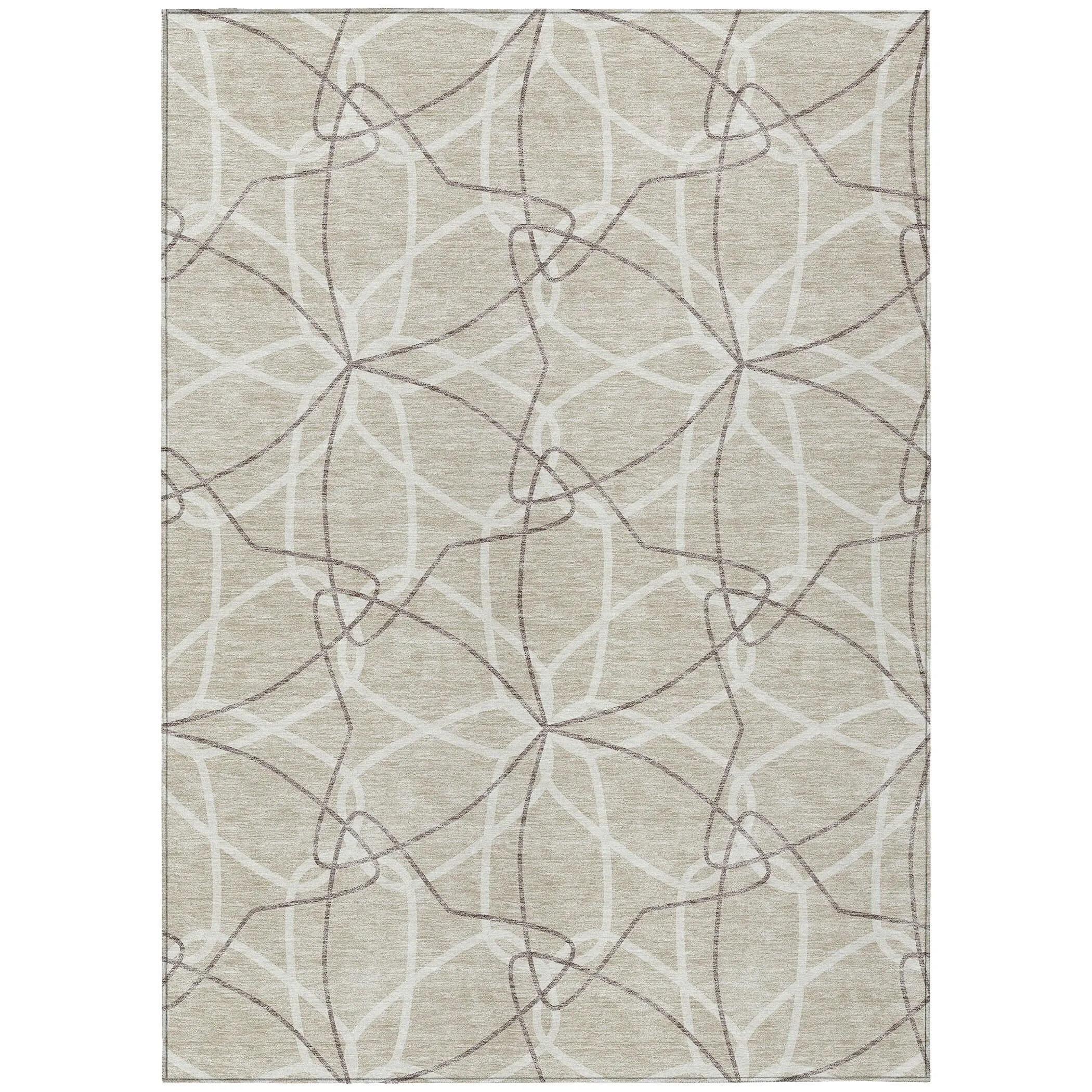 Machine Washable Indoor/ Outdoor Abstract Prism Chantille Rug
