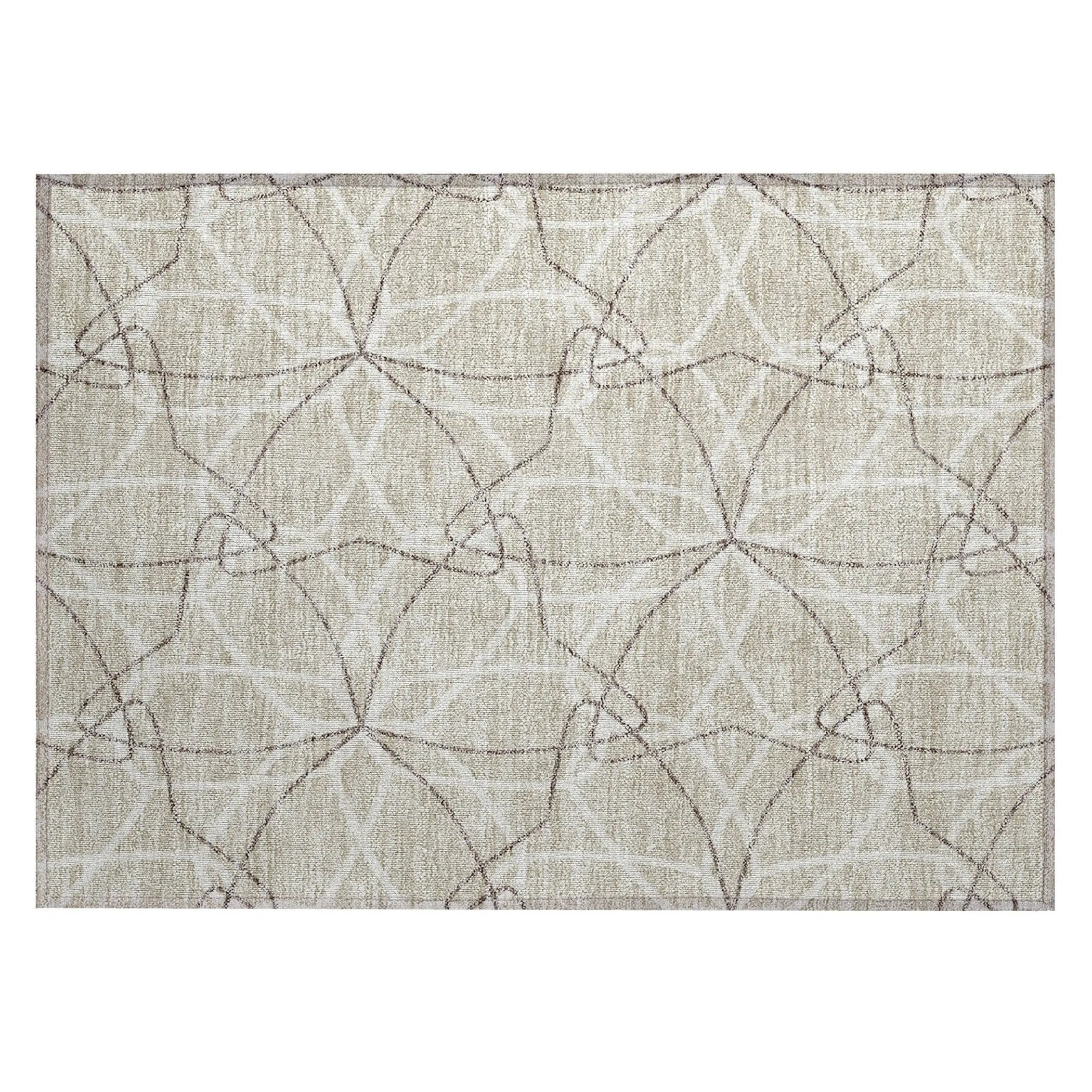 Machine Washable Indoor/ Outdoor Abstract Prism Chantille Rug