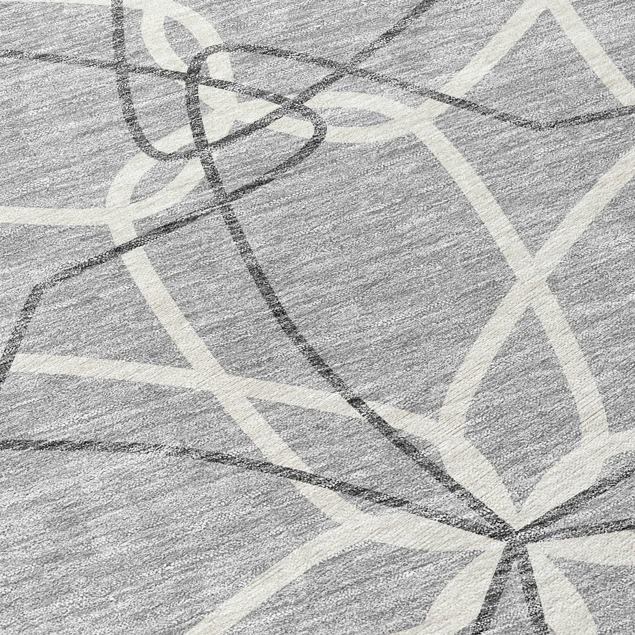 Machine Washable Indoor/ Outdoor Abstract Prism Chantille Rug