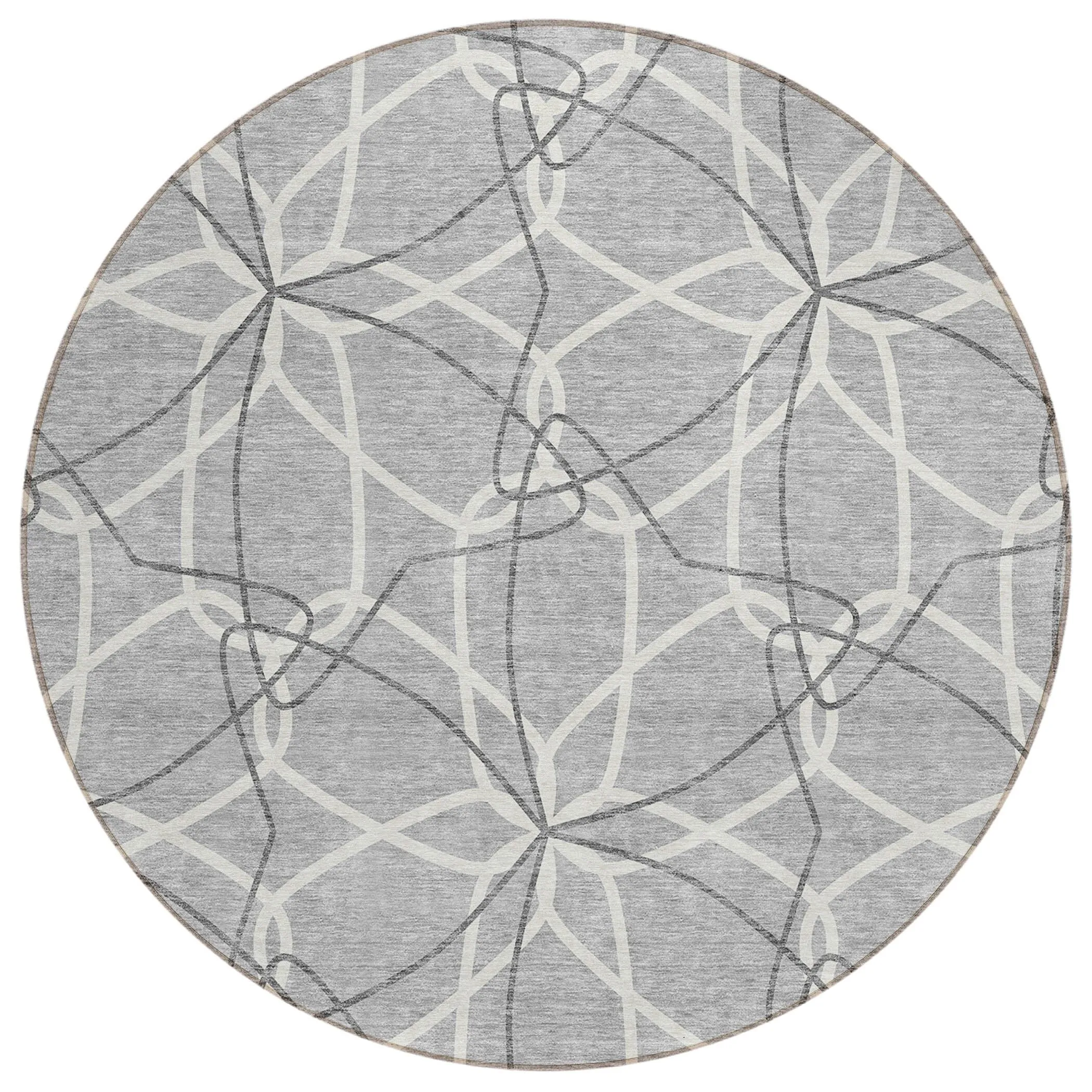 Machine Washable Indoor/ Outdoor Abstract Prism Chantille Rug