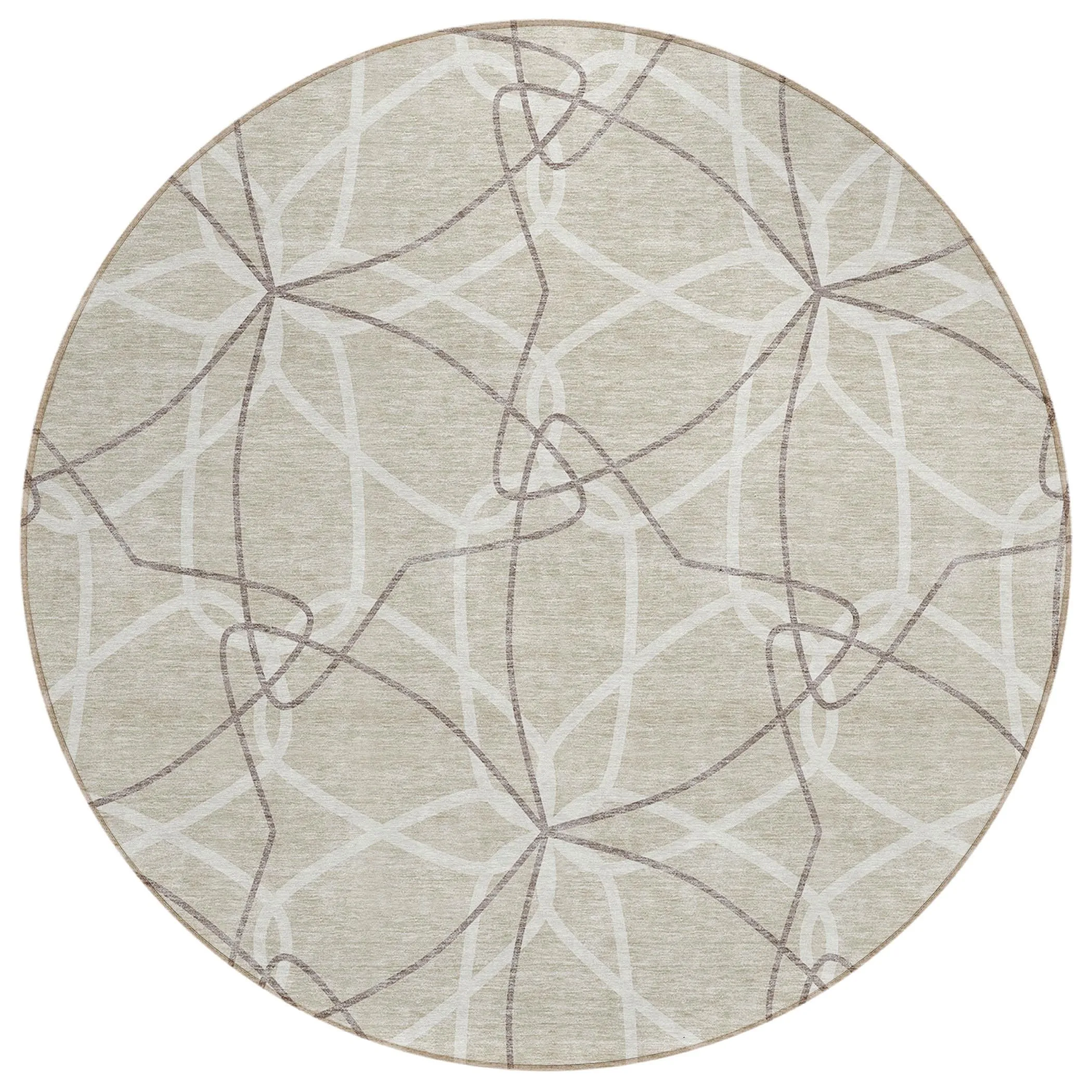 Machine Washable Indoor/ Outdoor Abstract Prism Chantille Rug