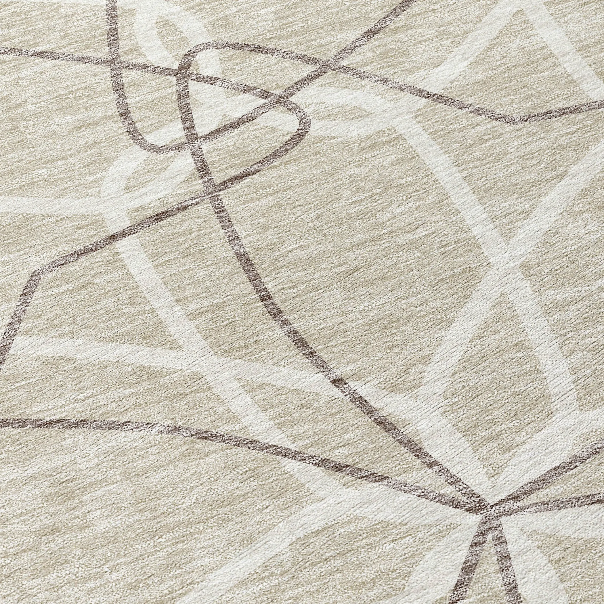 Machine Washable Indoor/ Outdoor Abstract Prism Chantille Rug