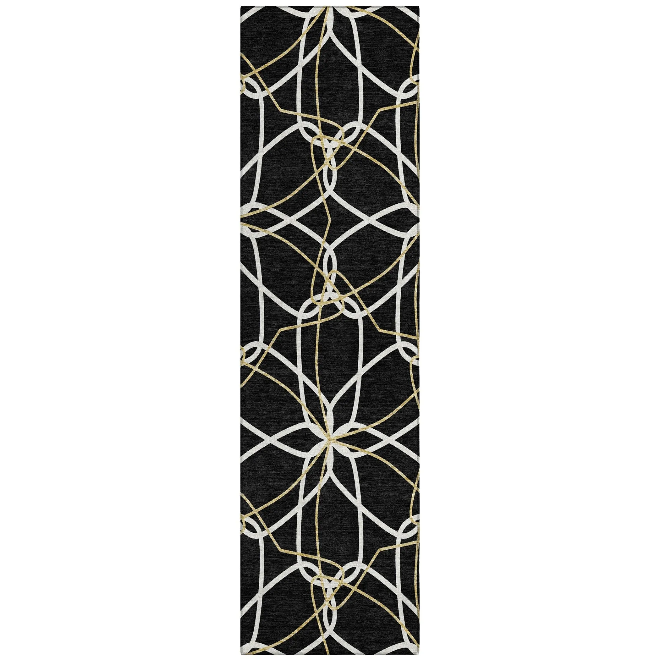 Machine Washable Indoor/ Outdoor Abstract Prism Chantille Rug