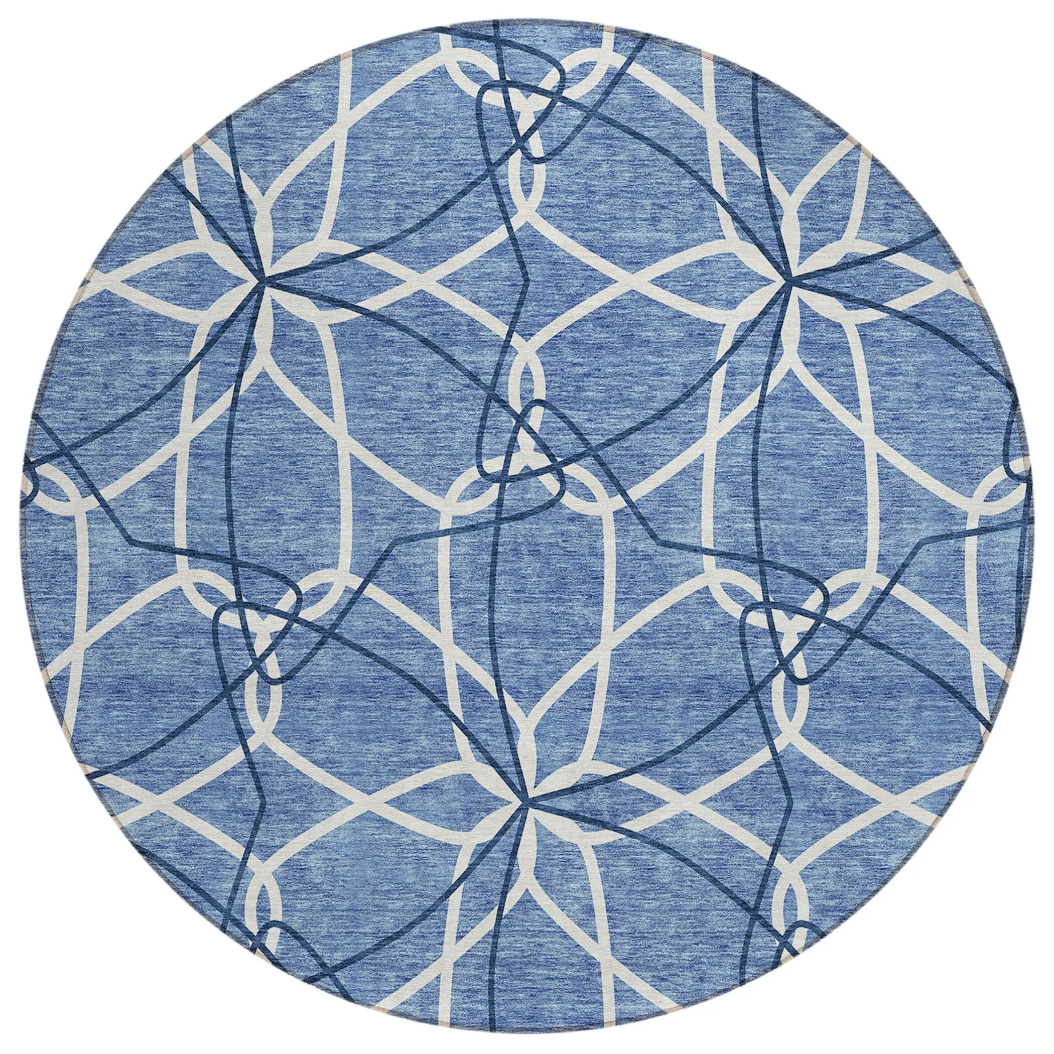 Machine Washable Indoor/ Outdoor Abstract Prism Chantille Rug