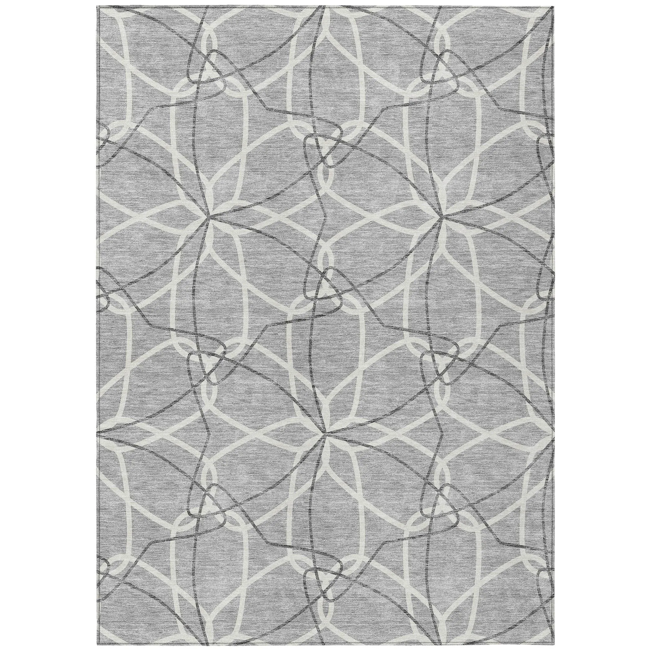 Machine Washable Indoor/ Outdoor Abstract Prism Chantille Rug