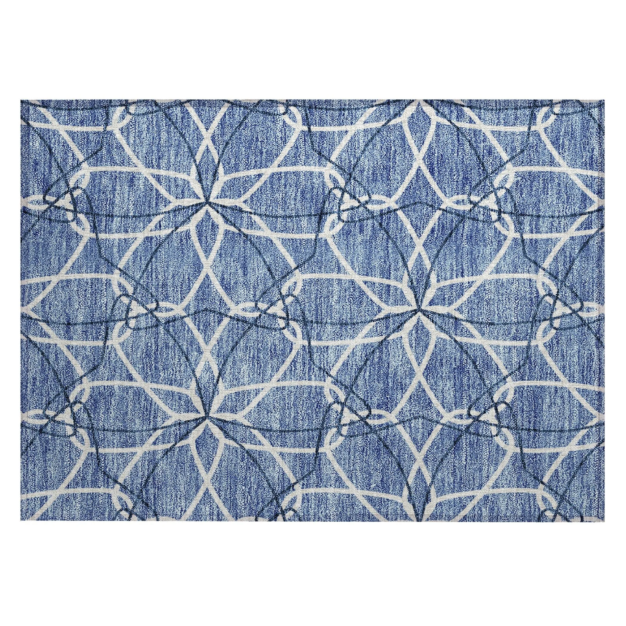 Machine Washable Indoor/ Outdoor Abstract Prism Chantille Rug