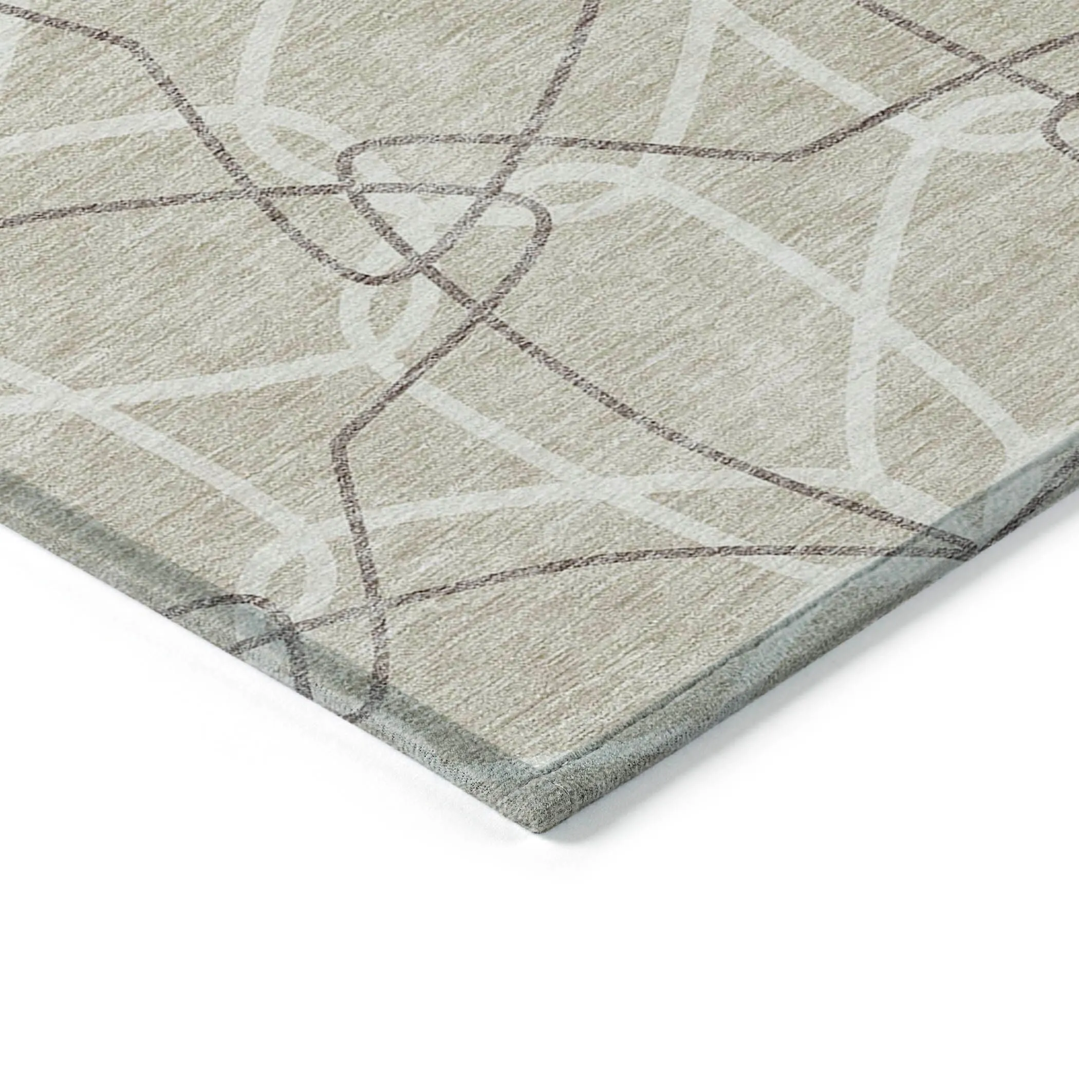 Machine Washable Indoor/ Outdoor Abstract Prism Chantille Rug