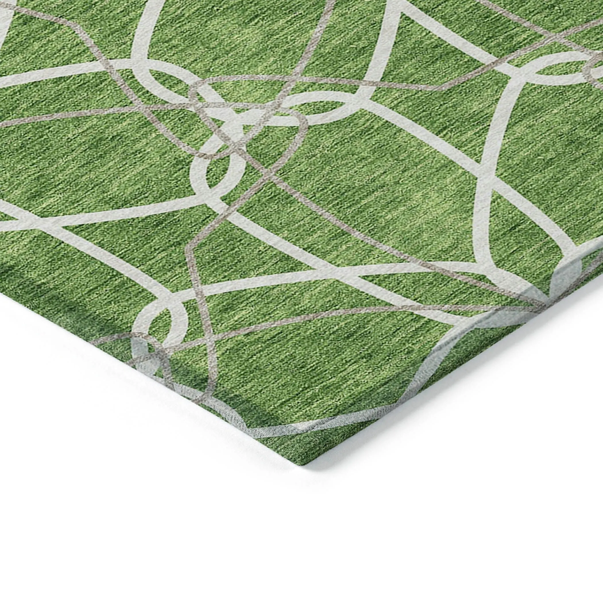 Machine Washable Indoor/ Outdoor Abstract Prism Chantille Rug