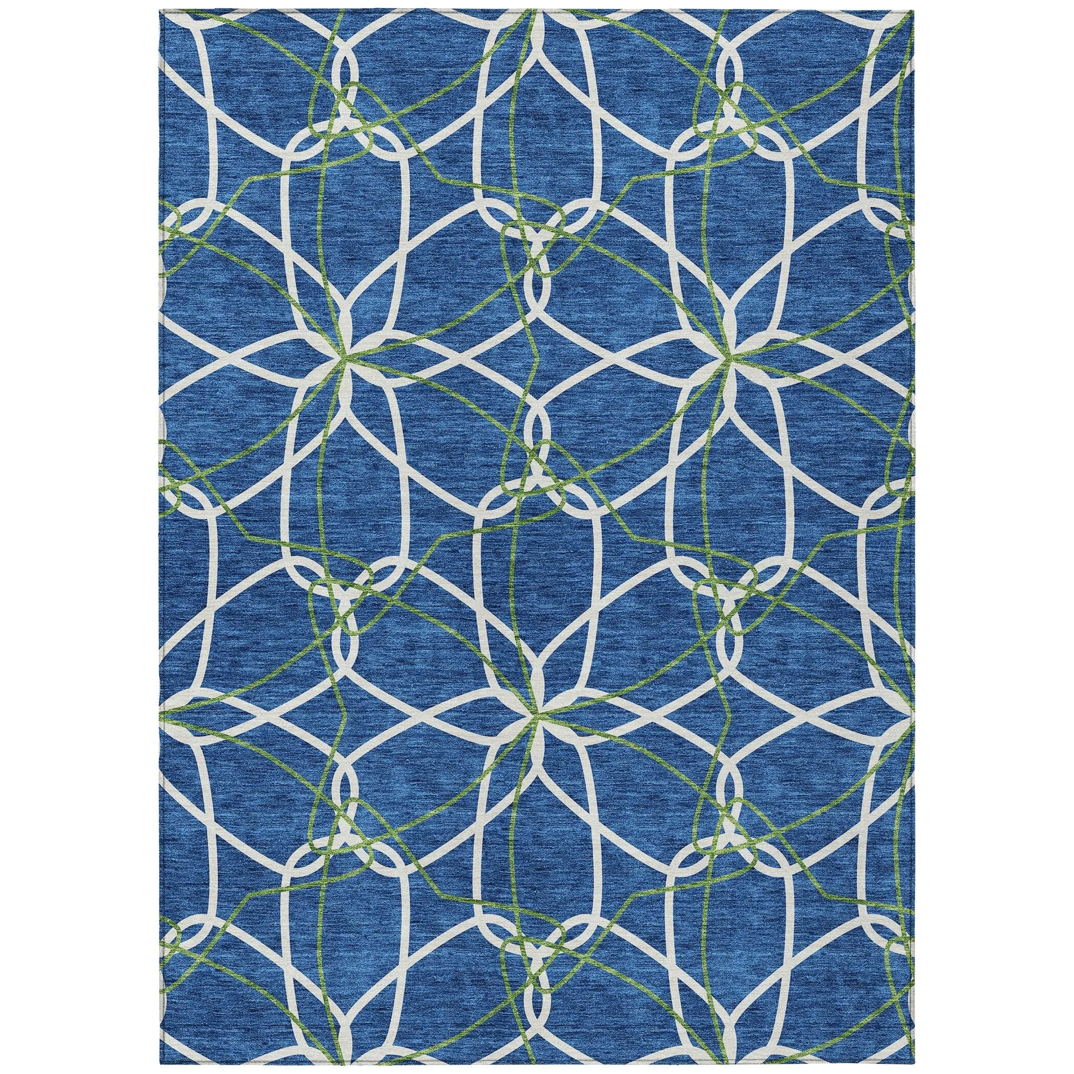 Machine Washable Indoor/ Outdoor Abstract Prism Chantille Rug