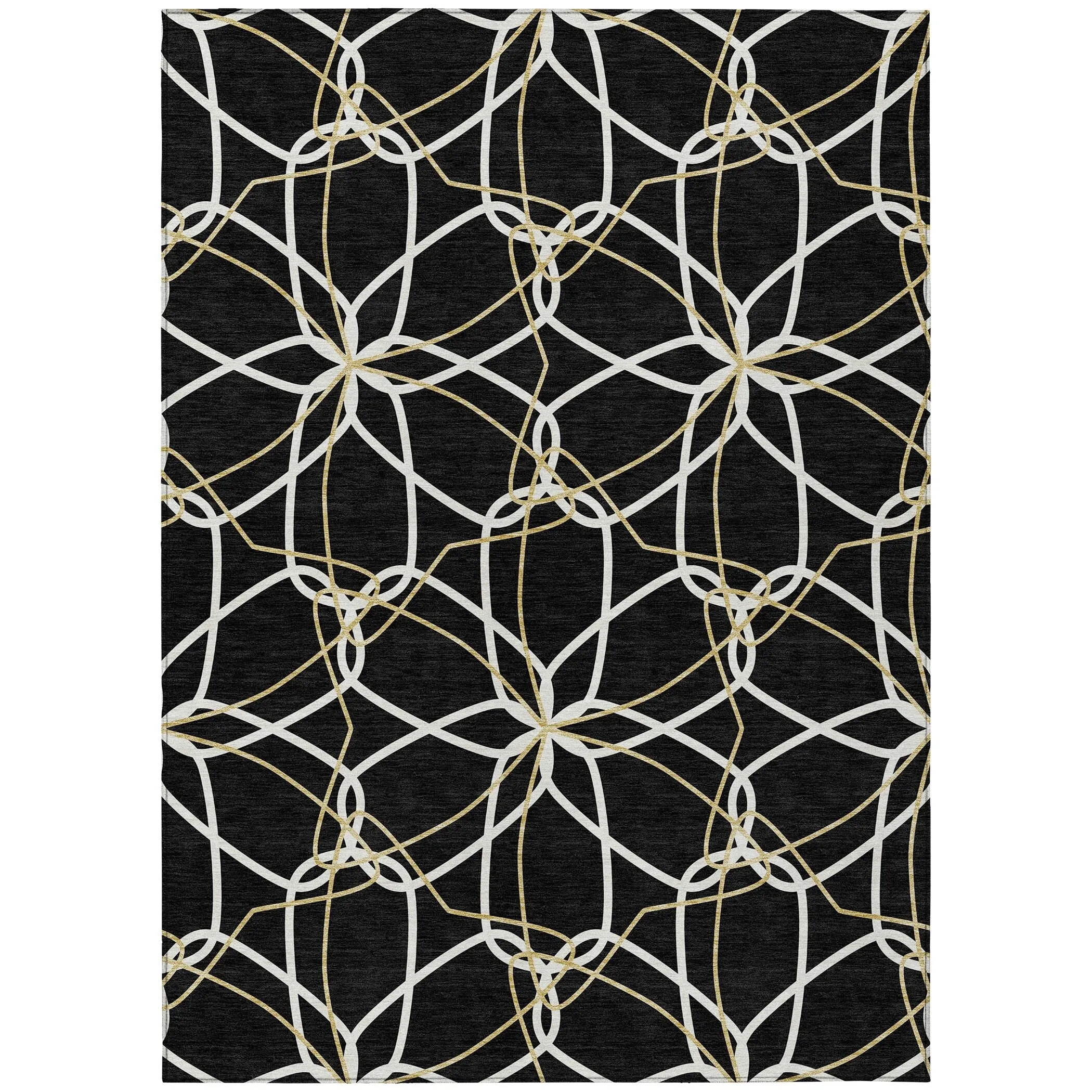 Machine Washable Indoor/ Outdoor Abstract Prism Chantille Rug