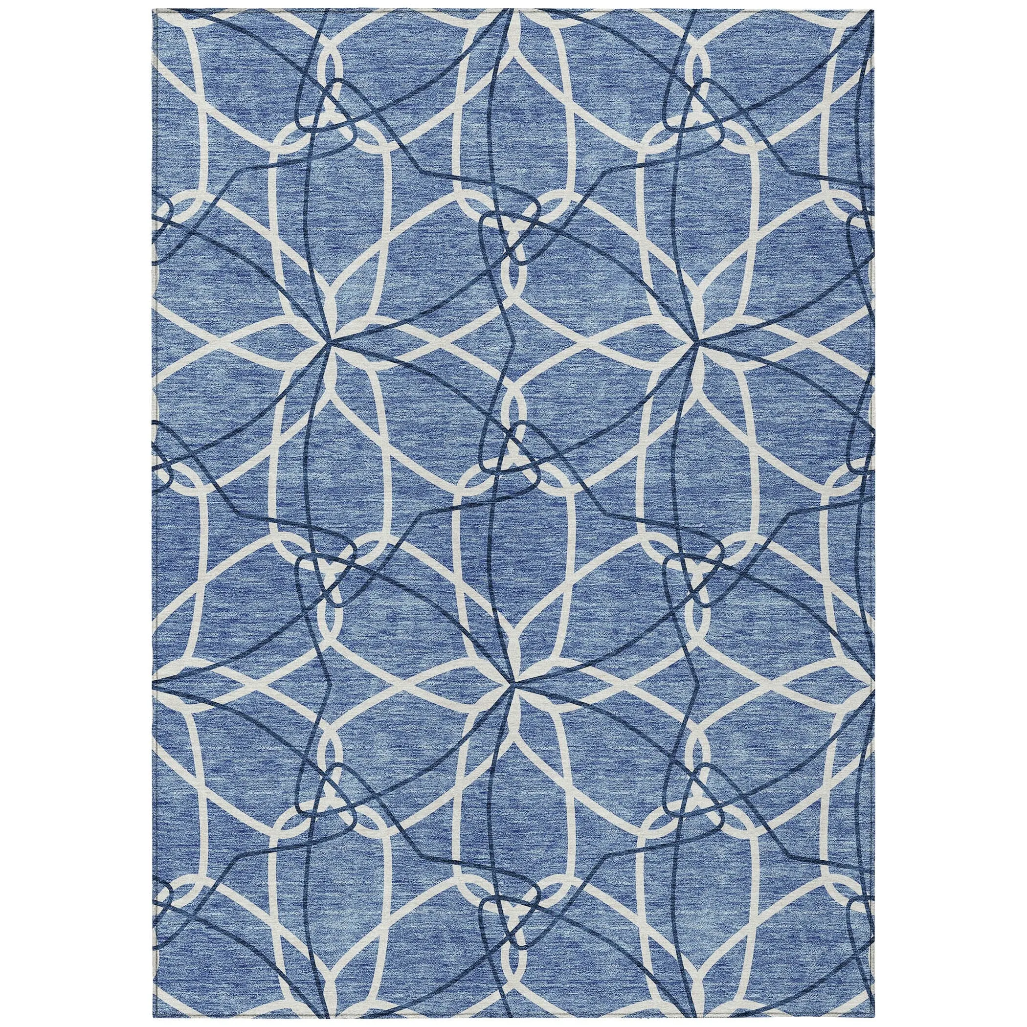 Machine Washable Indoor/ Outdoor Abstract Prism Chantille Rug