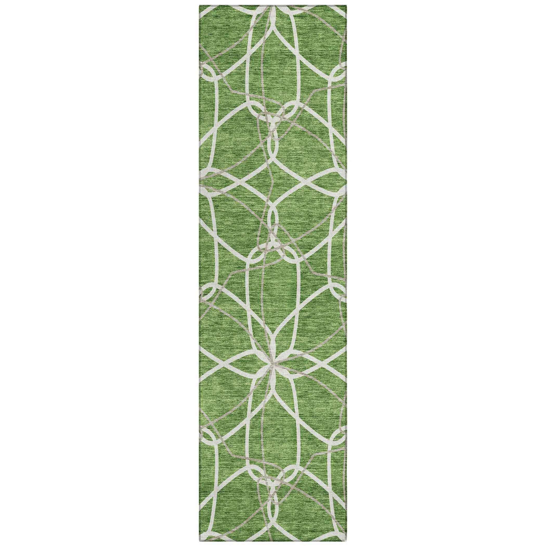 Machine Washable Indoor/ Outdoor Abstract Prism Chantille Rug